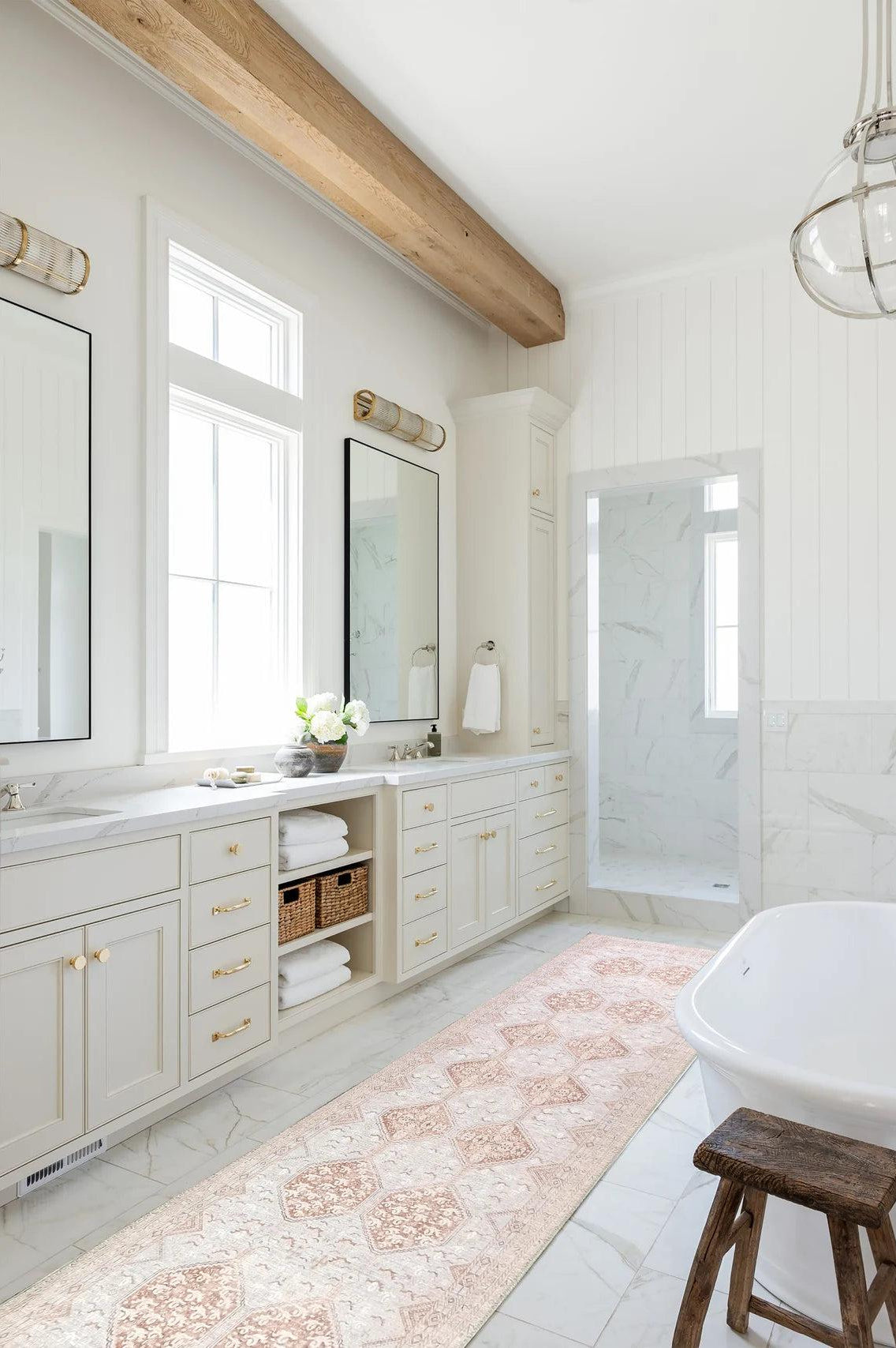 Tiera Rug Vintage Turkish Faded Beige Brown Rug