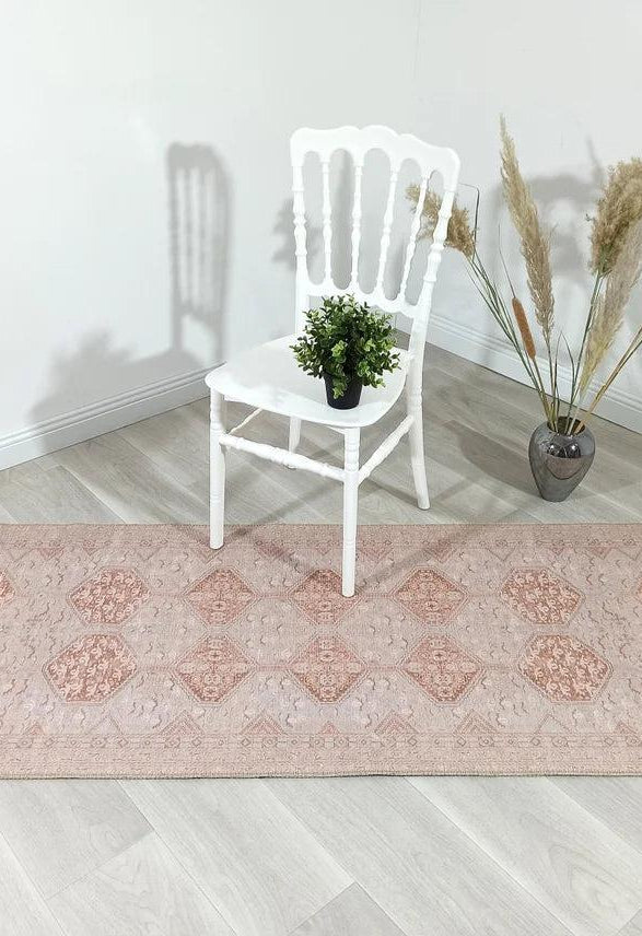 Tiera Rug Vintage Turkish Faded Beige Brown Rug