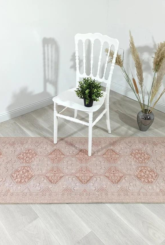 Tiera Rug Vintage Turkish Faded Beige Brown Rug