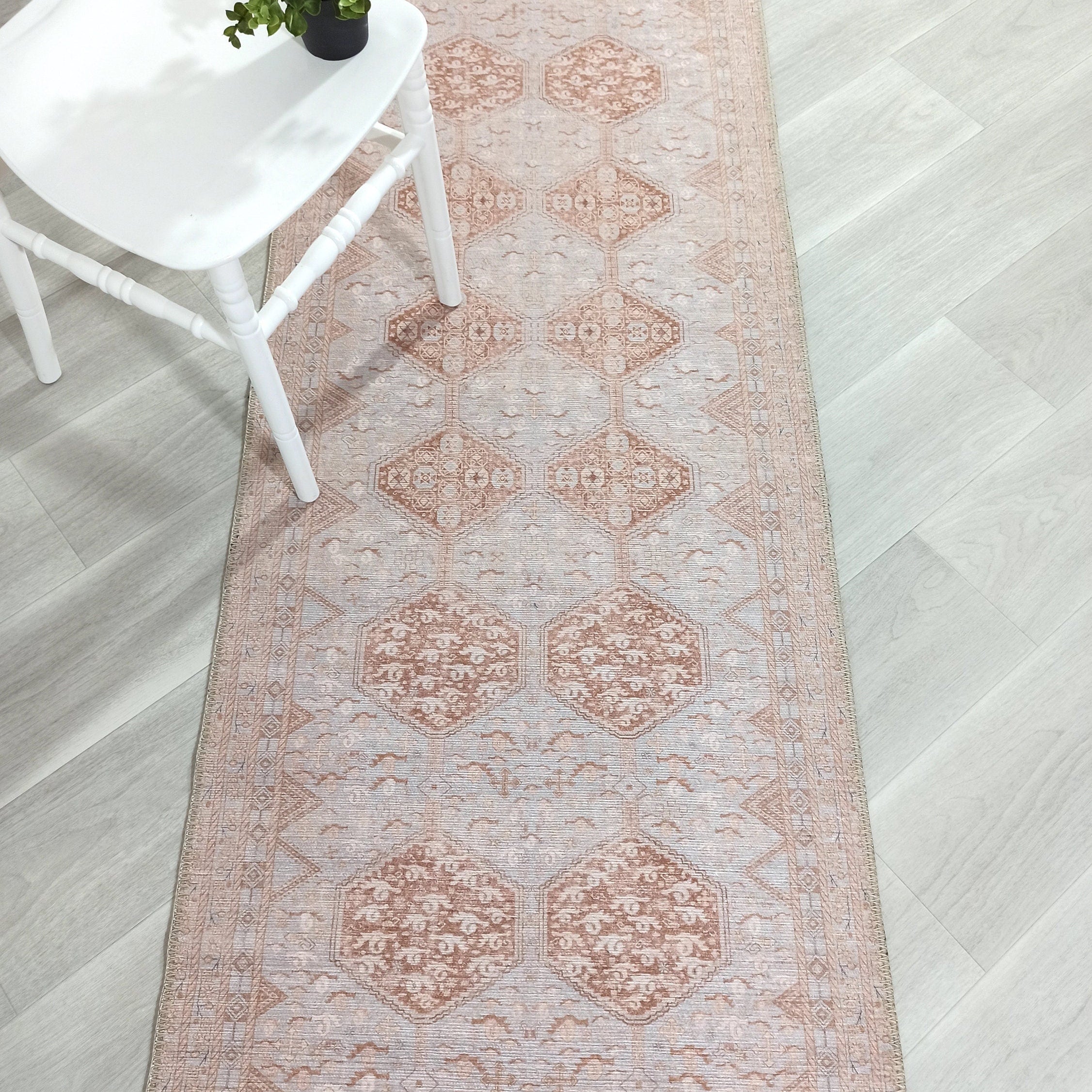Tiera Rug Vintage Turkish Faded Beige Brown Rug