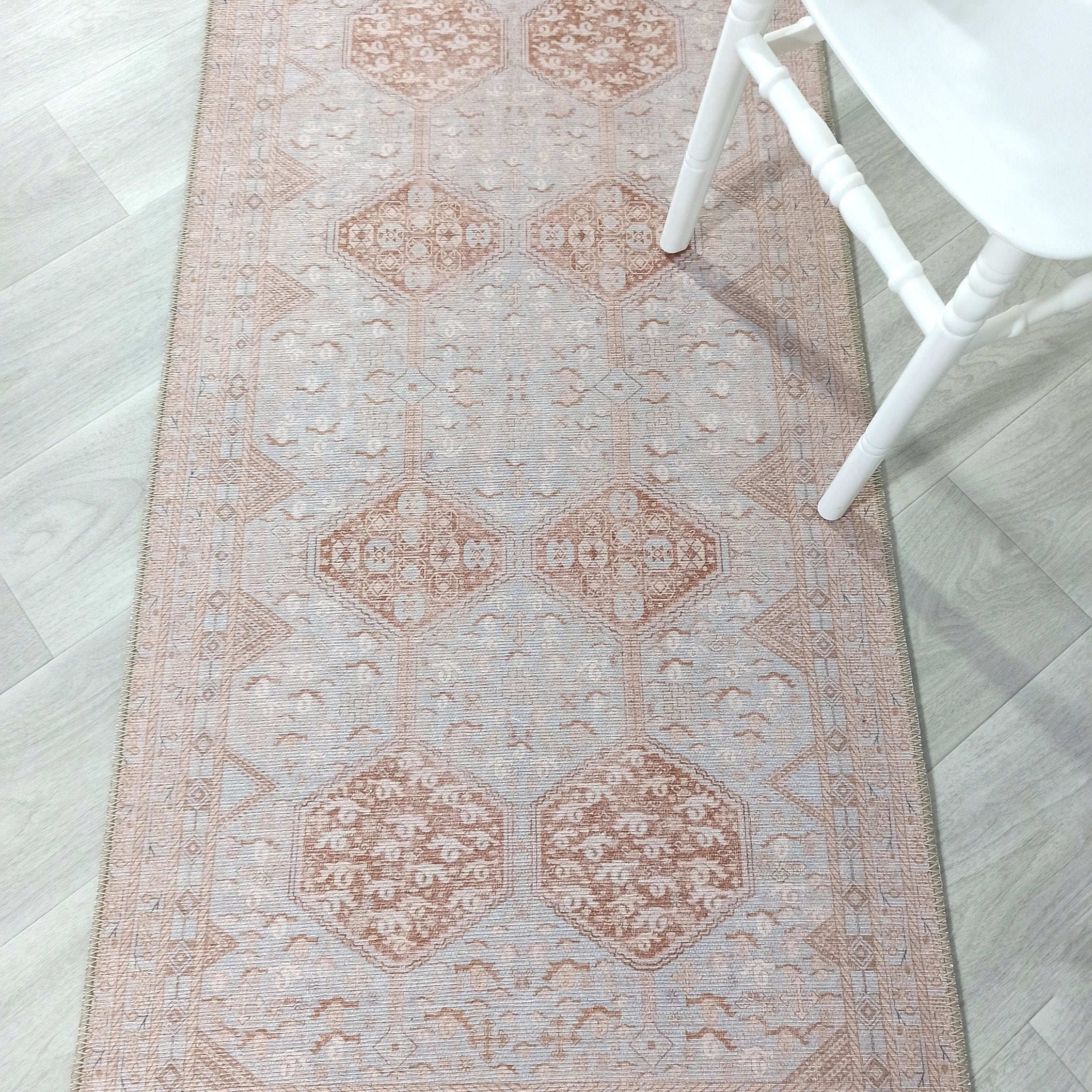 Tiera Rug Vintage Turkish Faded Beige Brown Rug