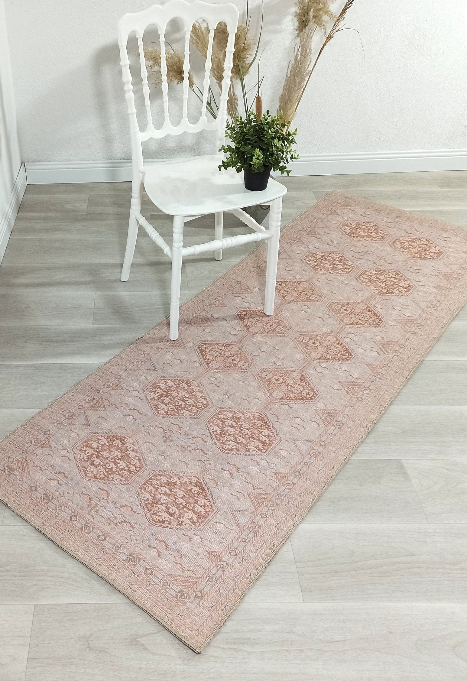 Tiera Rug Vintage Turkish Faded Beige Brown Rug