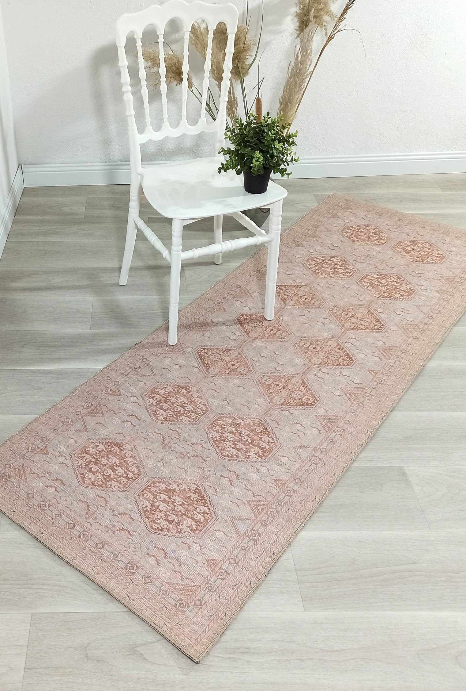 Tiera Rug Vintage Turkish Faded Beige Brown Rug