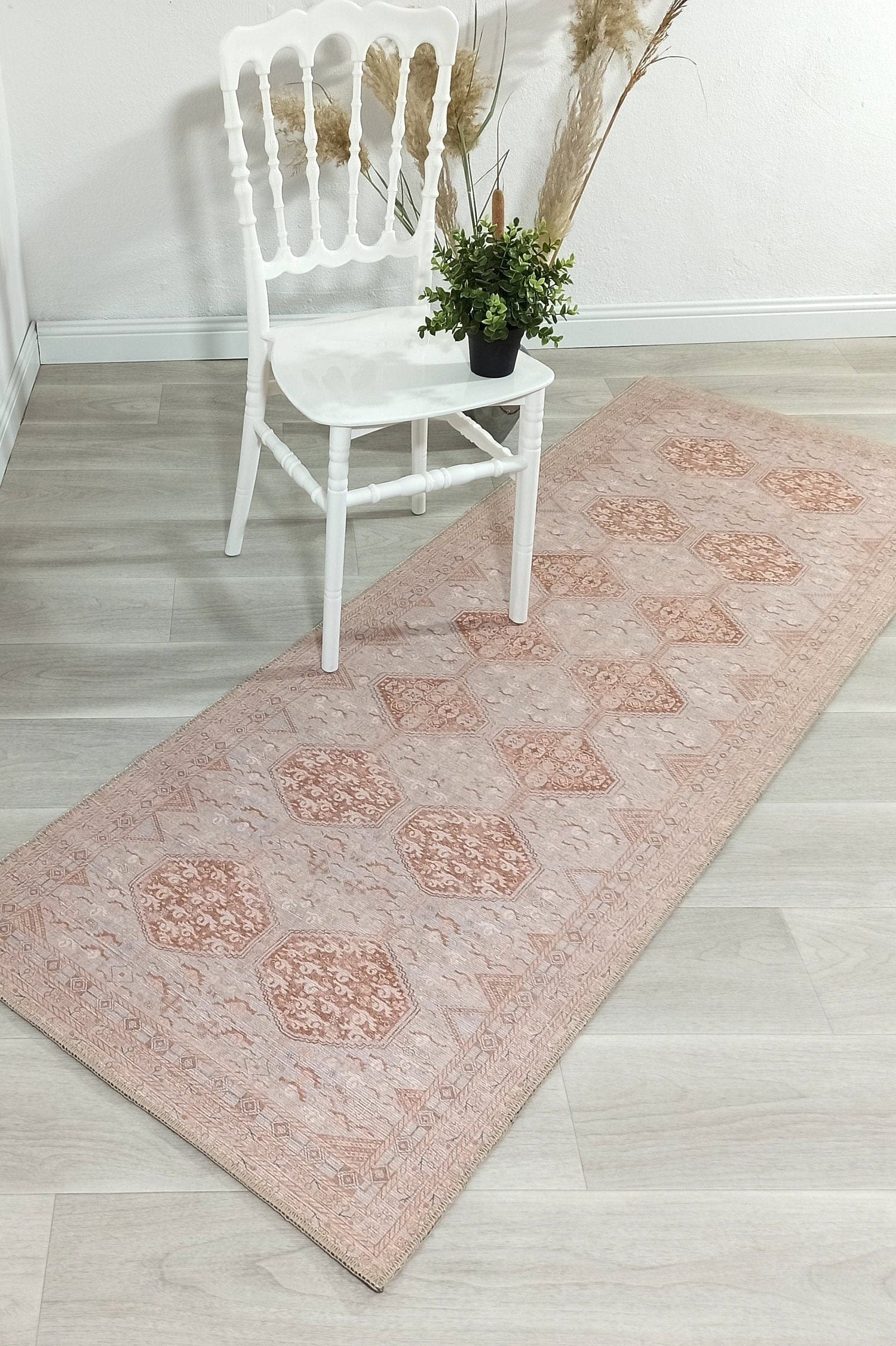 Tiera Rug Vintage Turkish Faded Beige Brown Rug
