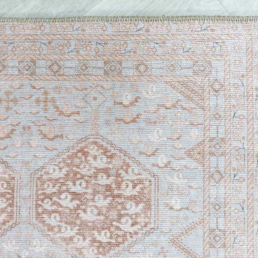 Tiera Rug Vintage Turkish Faded Beige Brown Rug
