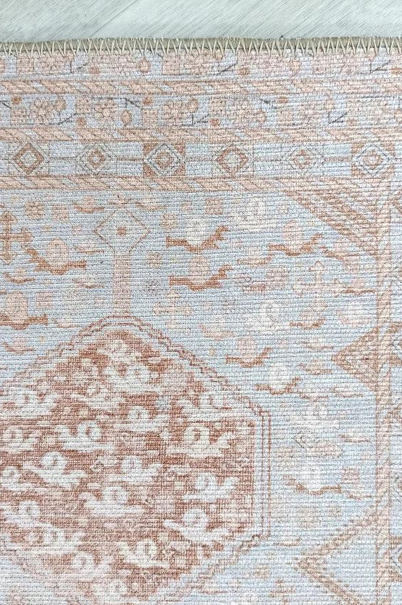 Tiera Rug Vintage Turkish Faded Beige Brown Rug