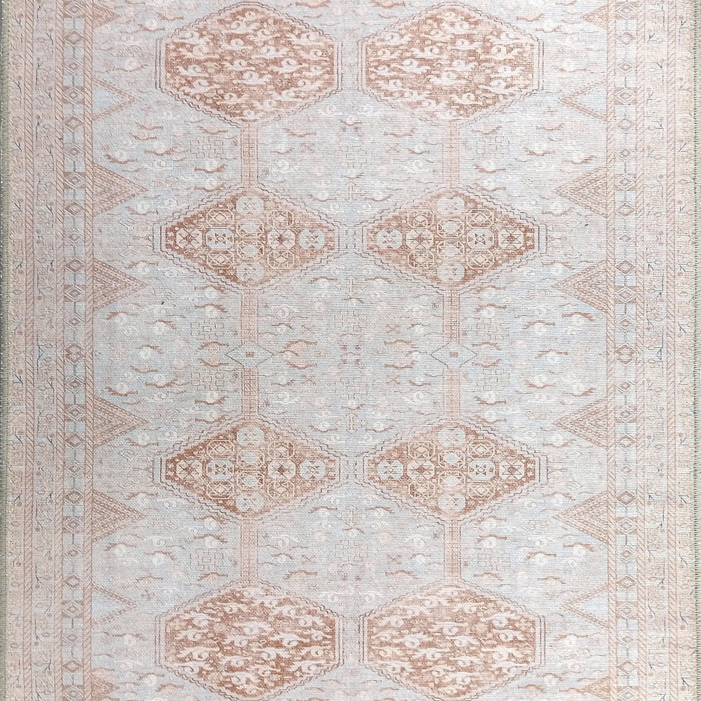 Tiera Rug Vintage Turkish Faded Beige Brown Rug