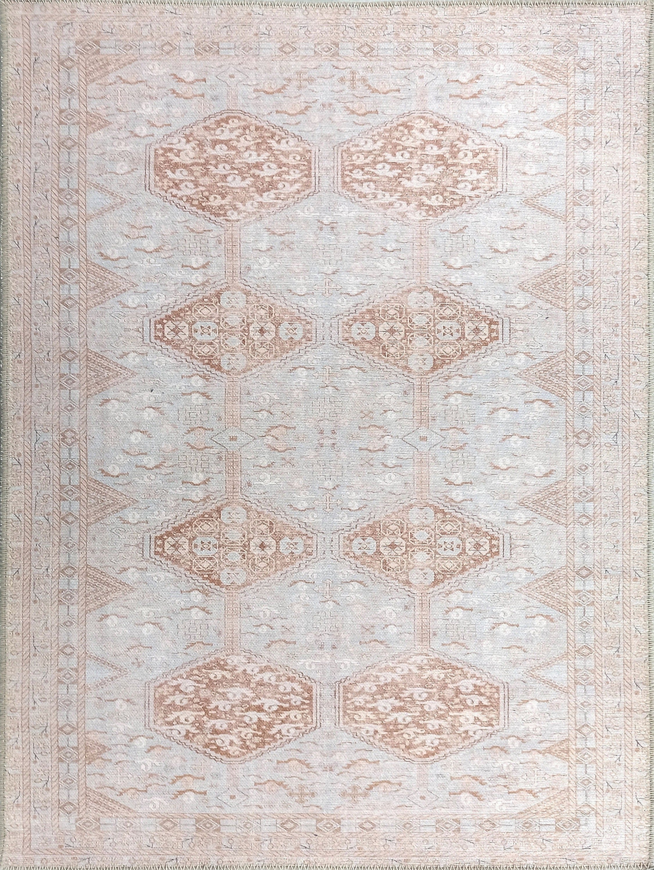 Tiera Rug Vintage Turkish Faded Beige Brown Rug