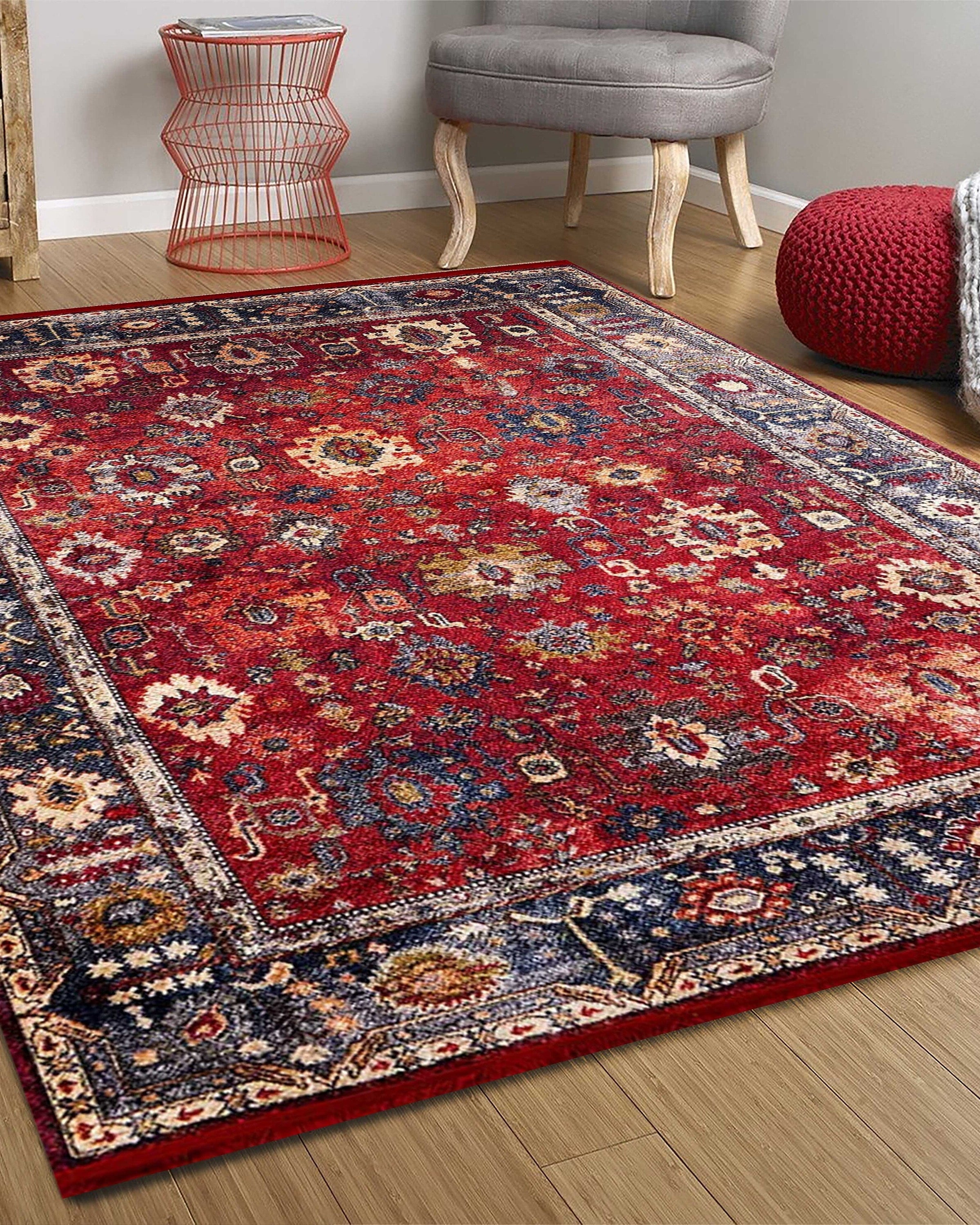 Tima Turkish Oushak Dark Red Rug