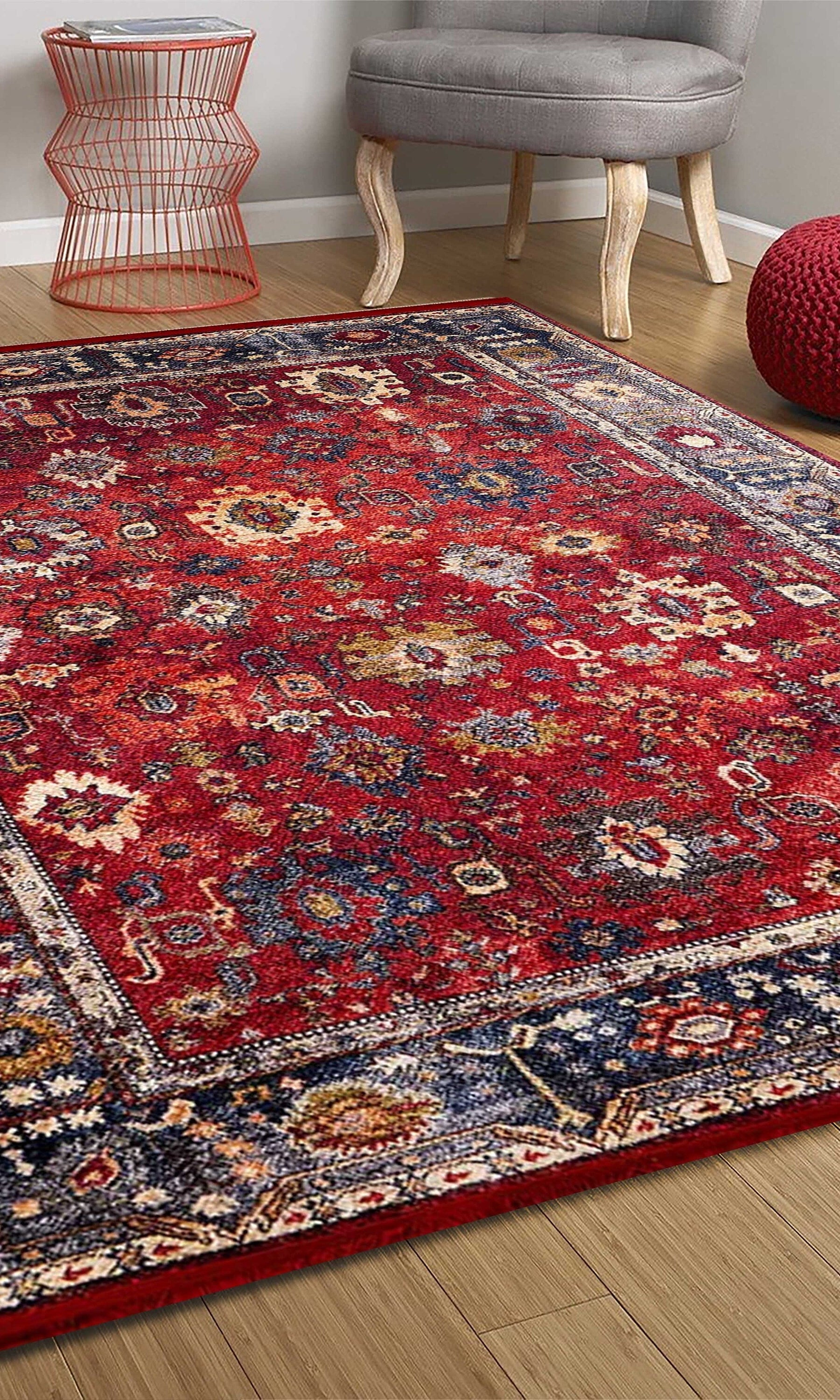 Tima Turkish Oushak Dark Red Rug
