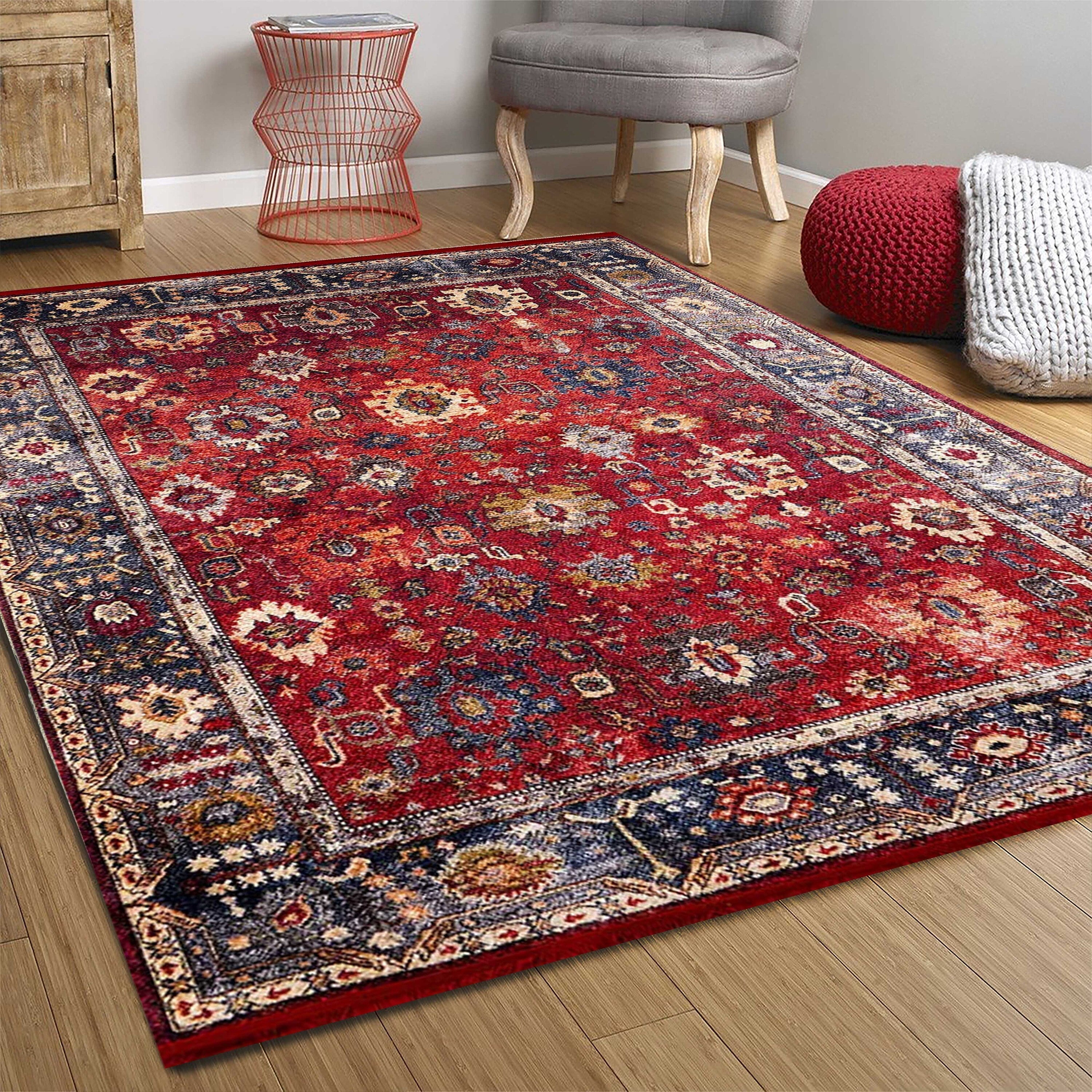 Tima Turkish Oushak Dark Red Rug