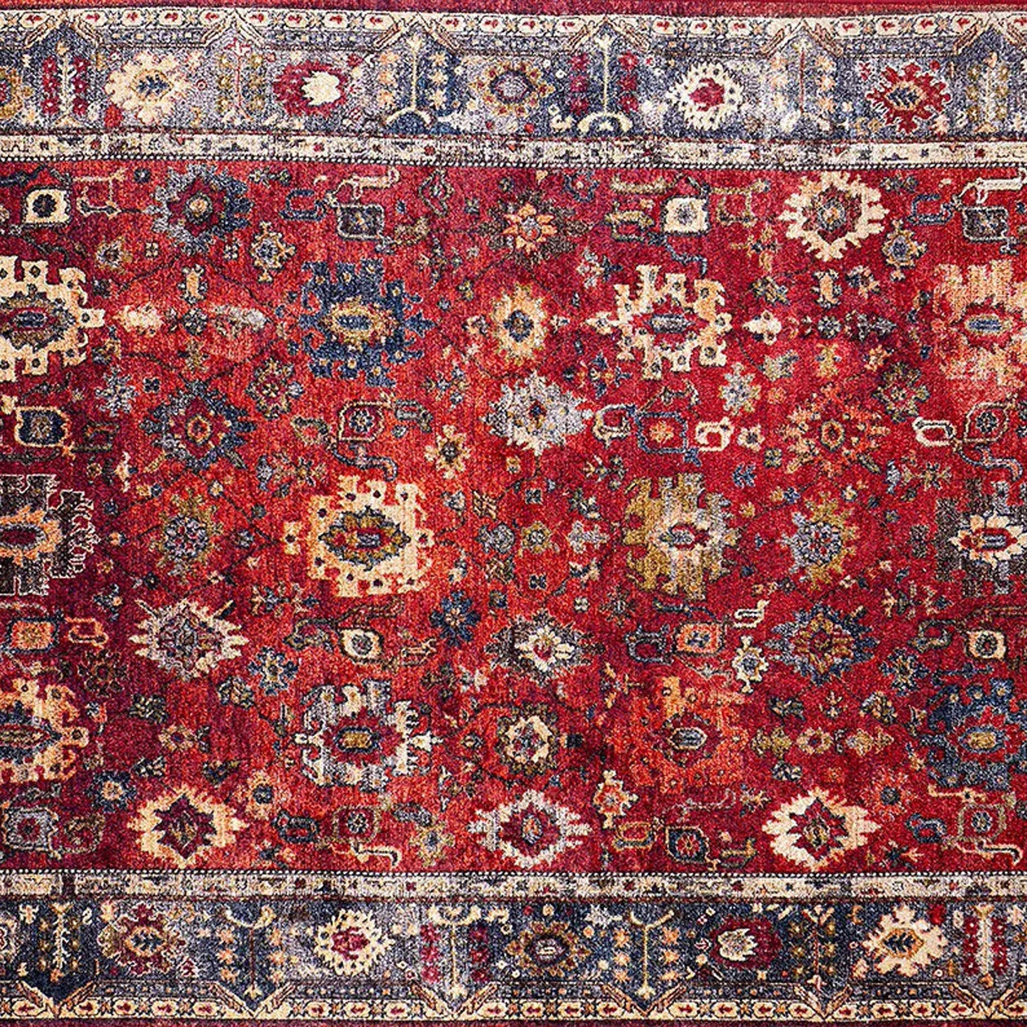 Tima Turkish Oushak Dark Red Rug
