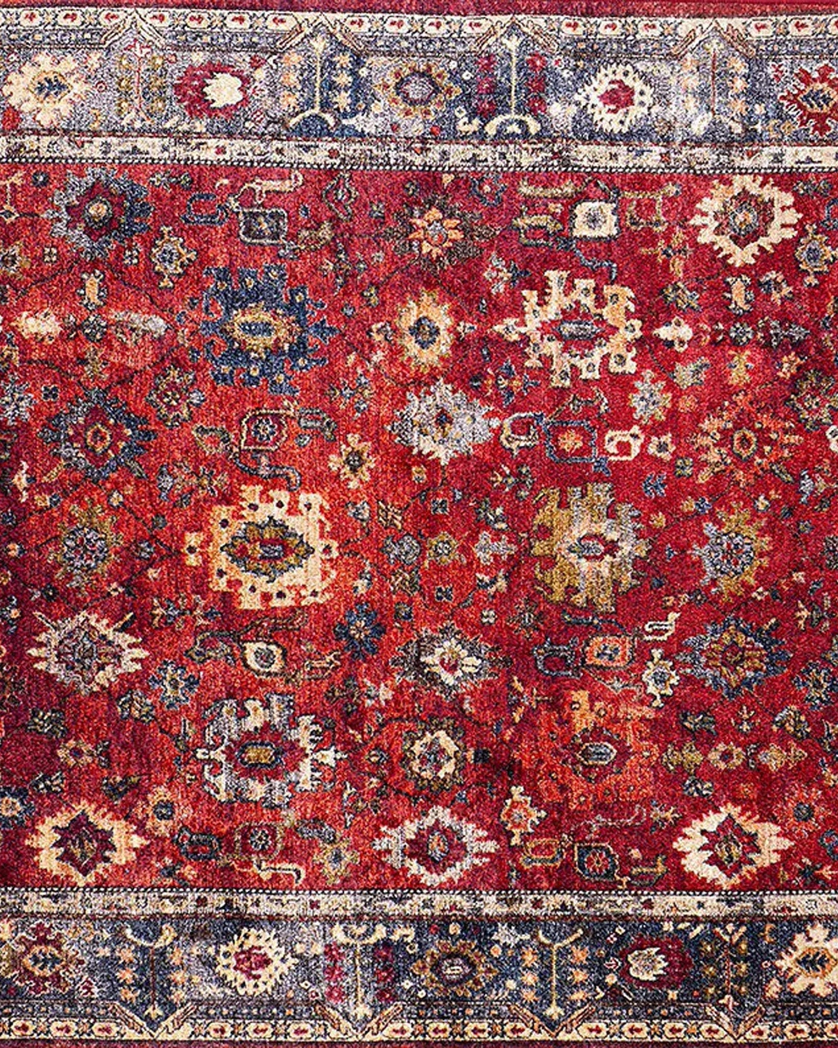 Tima Turkish Oushak Dark Red Rug