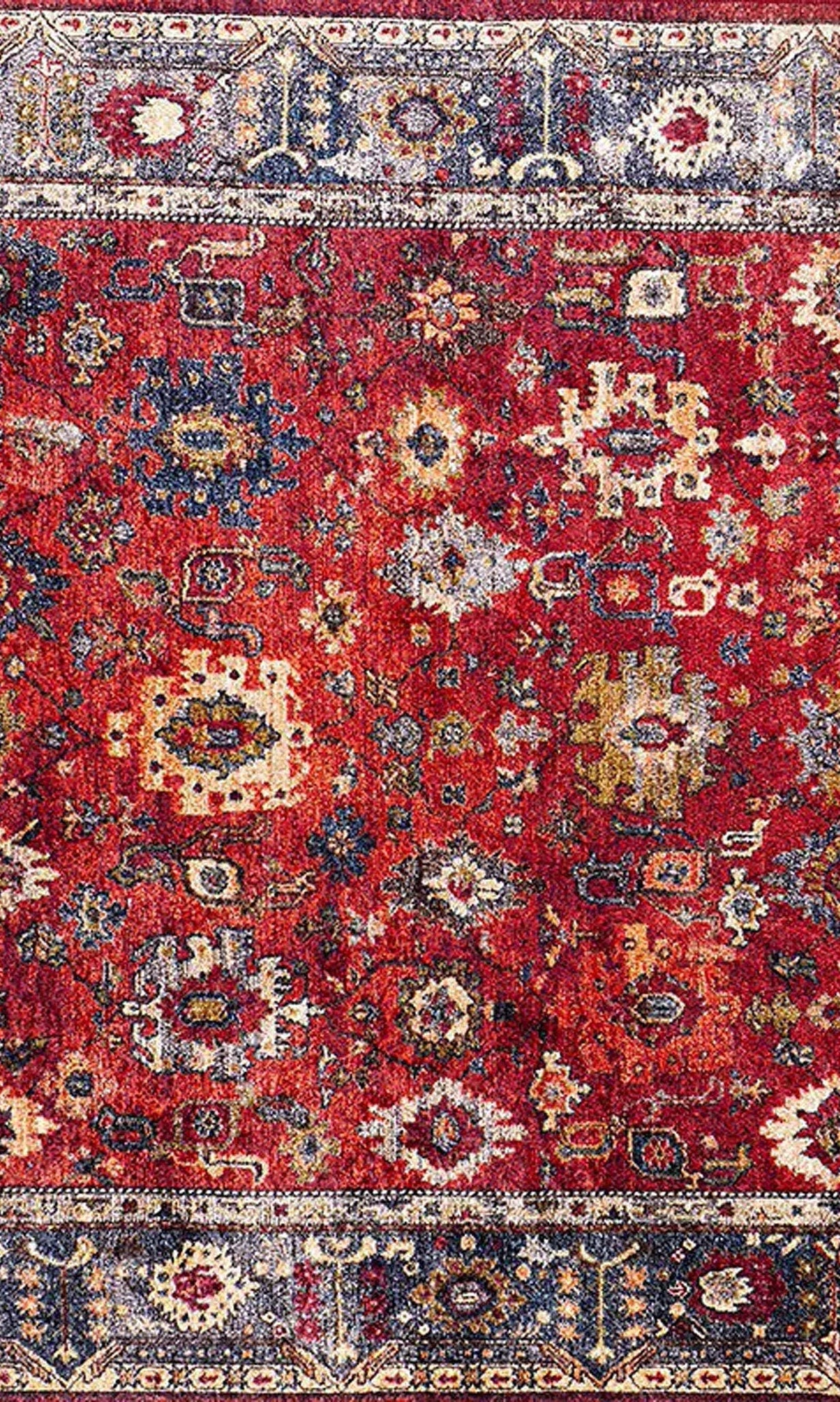 Tima Turkish Oushak Dark Red Rug