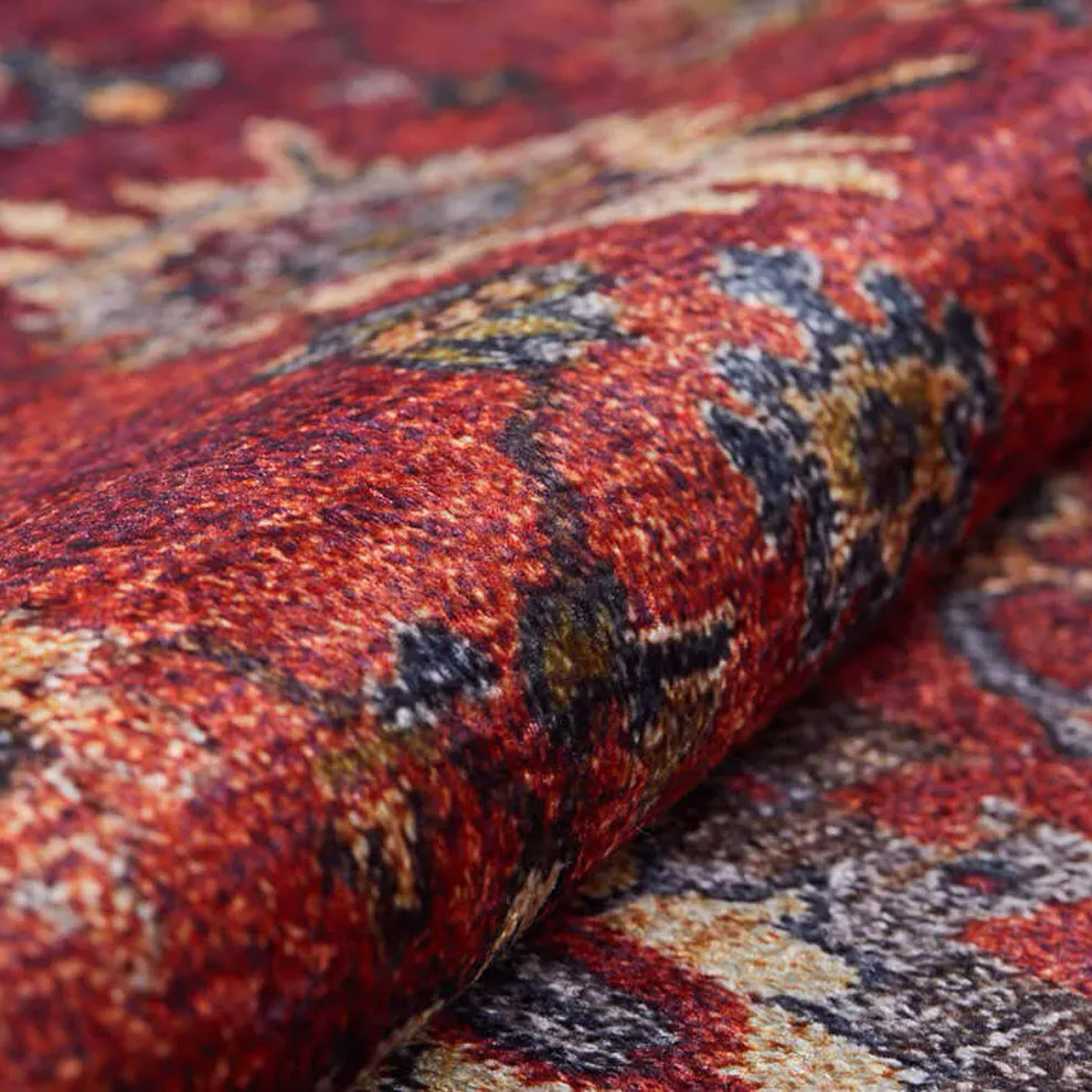 Tima Turkish Oushak Dark Red Rug