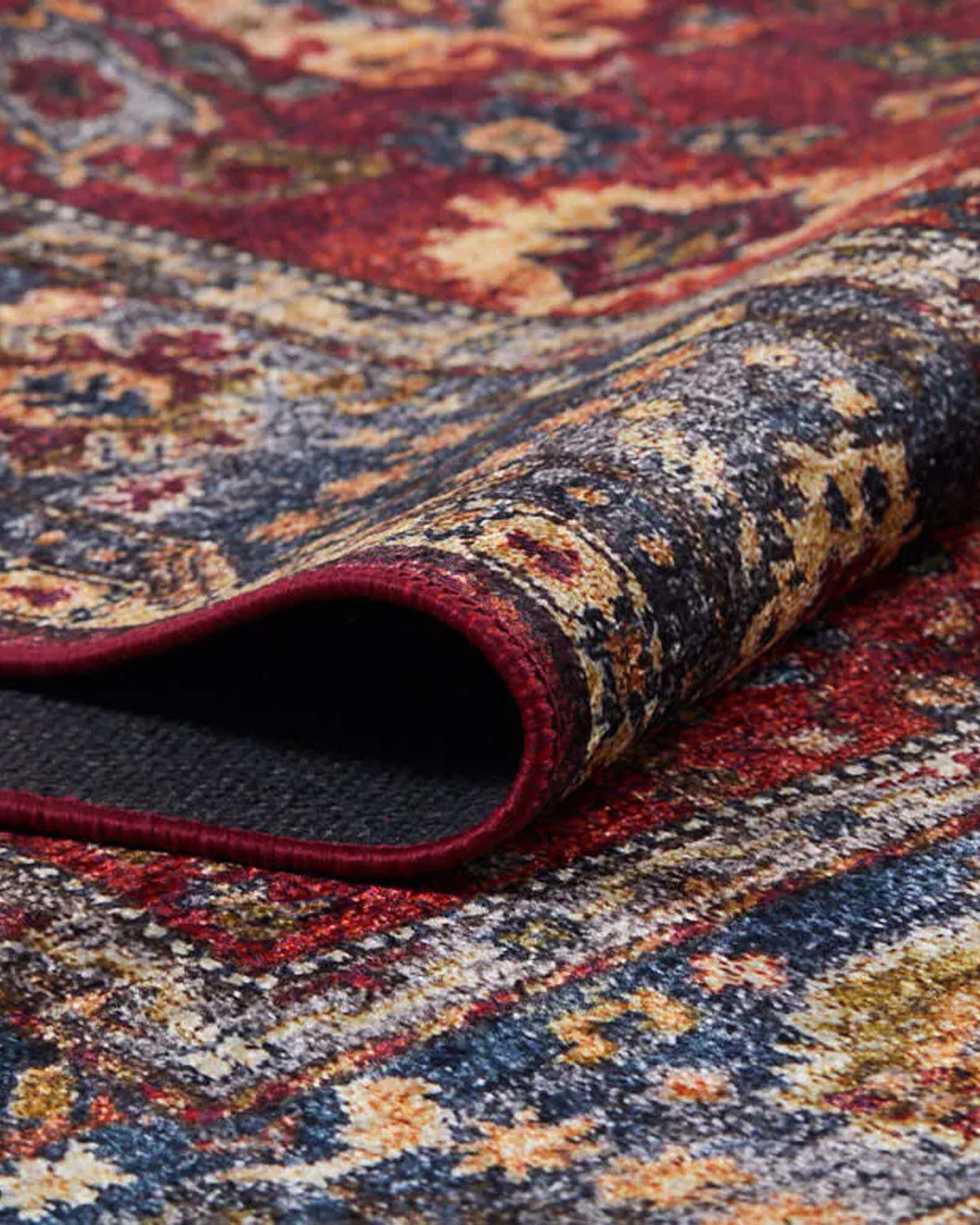Tima Turkish Oushak Dark Red Rug