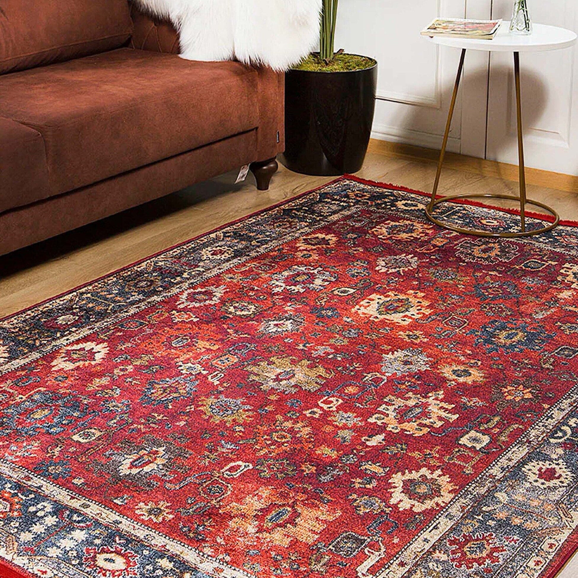 Tima Turkish Oushak Dark Red Rug