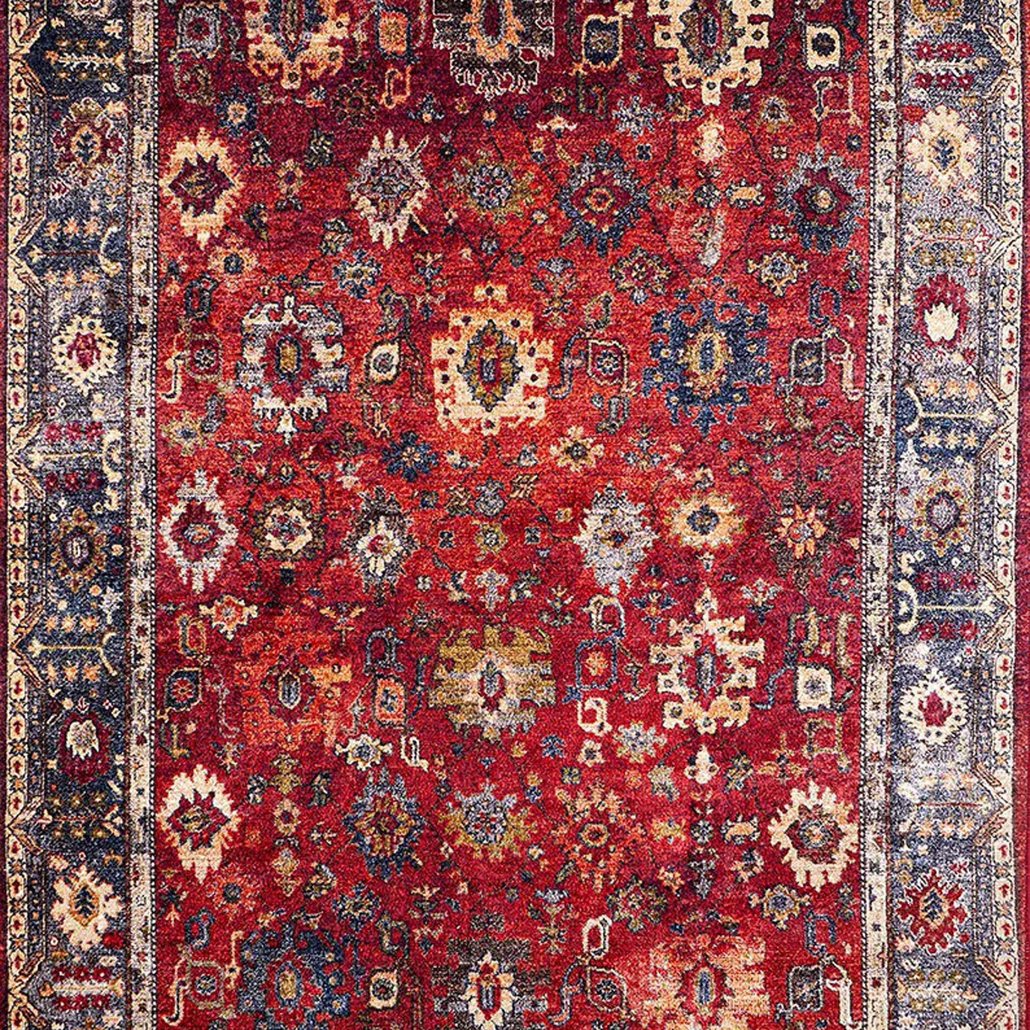 Tima Turkish Oushak Dark Red Rug