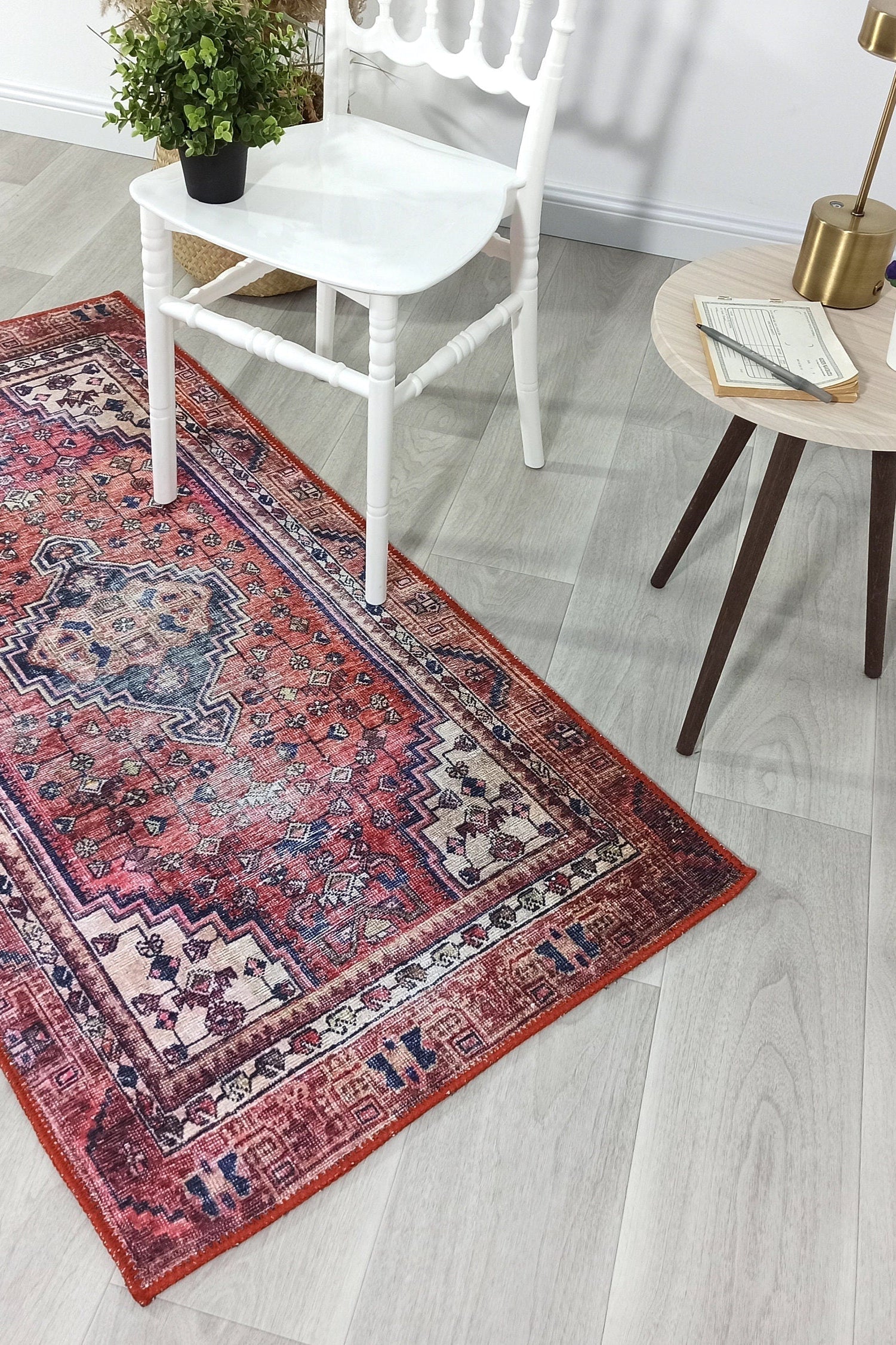 Toka Turkish Hot Pink Red Rug