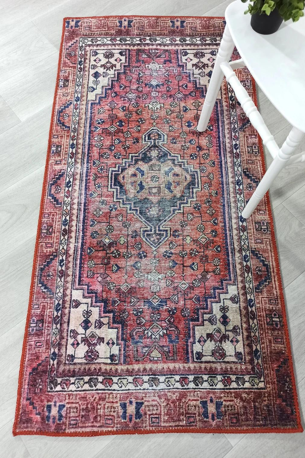 Toka Turkish Hot Pink Red Rug