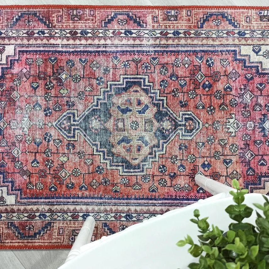 Toka Turkish Hot Pink Red Rug