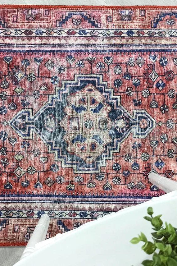 Toka Turkish Hot Pink Red Rug