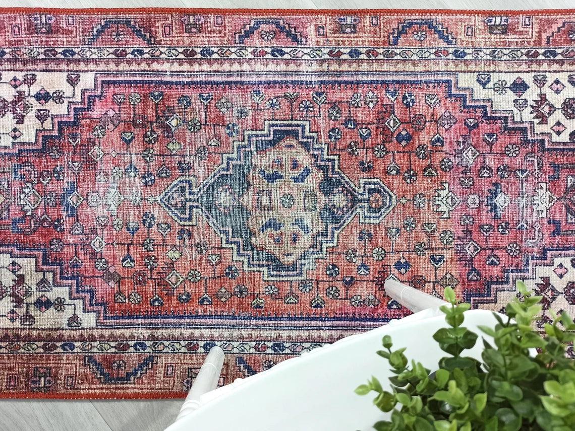 Toka Turkish Hot Pink Red Rug