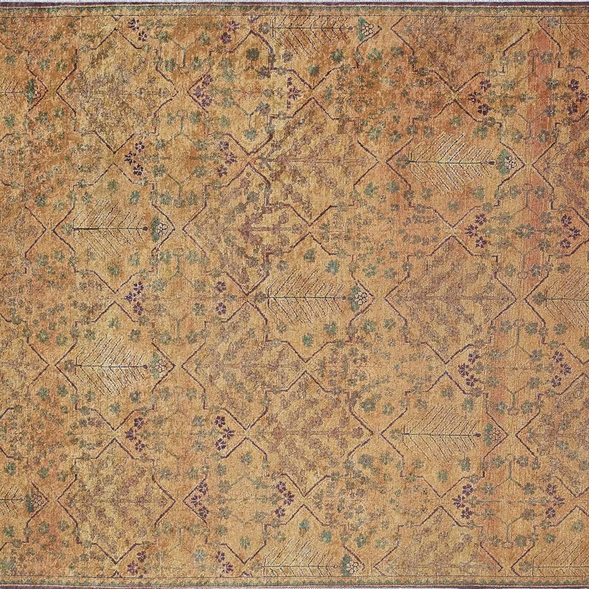 Tuni Traditional Oushak brownish yellow Turkish Rug