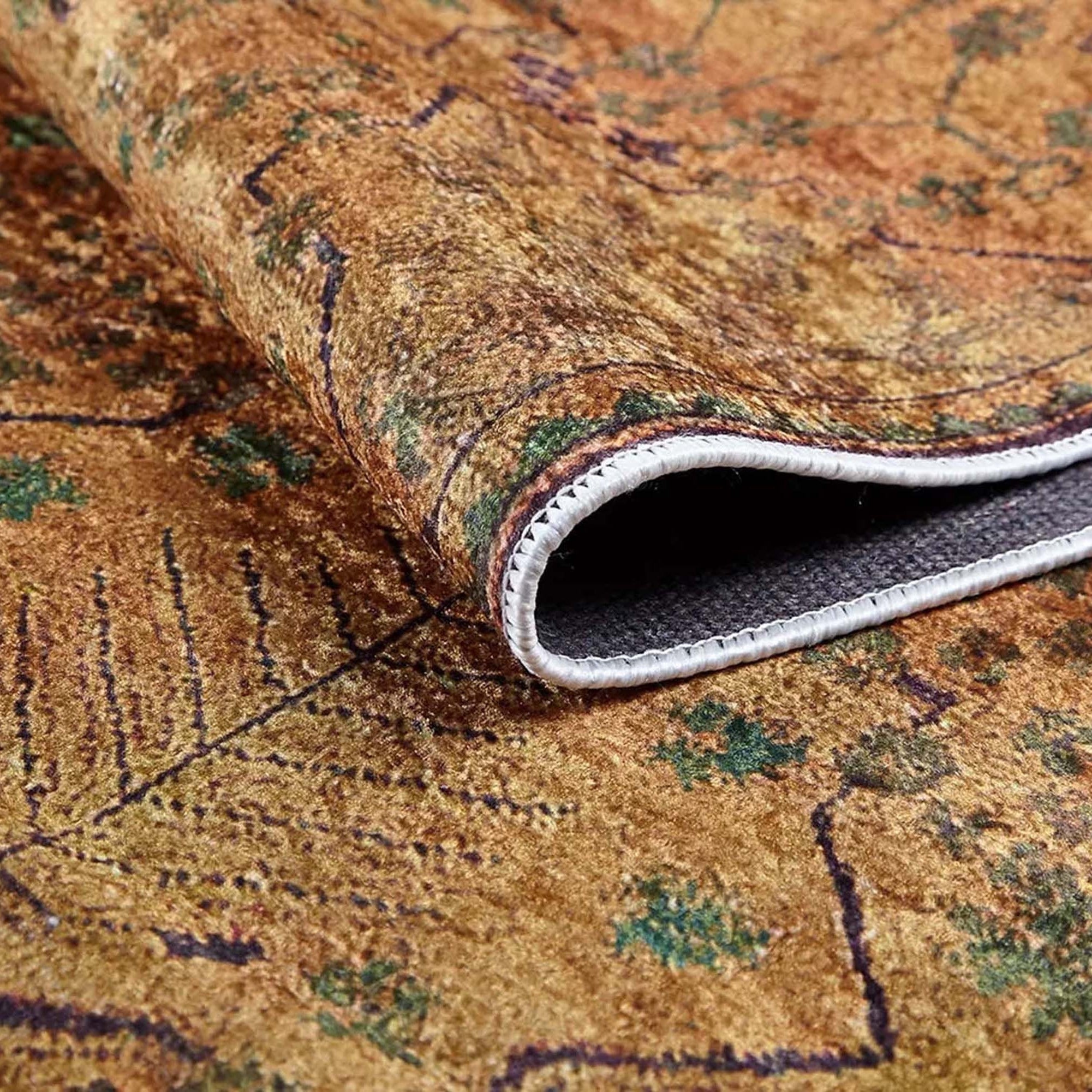 Tuni Traditional Oushak brownish yellow Turkish Rug