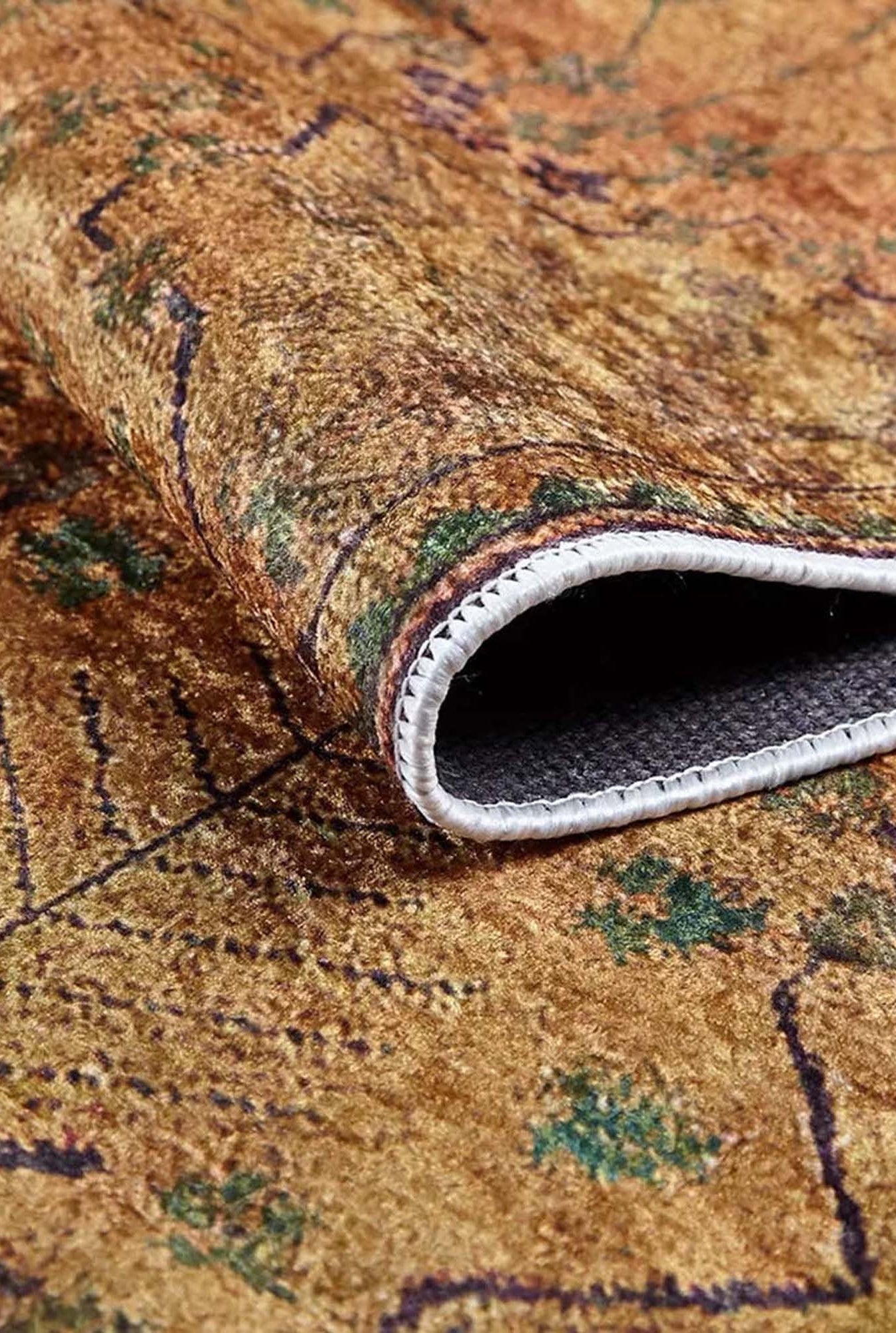 Tuni Traditional Oushak brownish yellow Turkish Rug