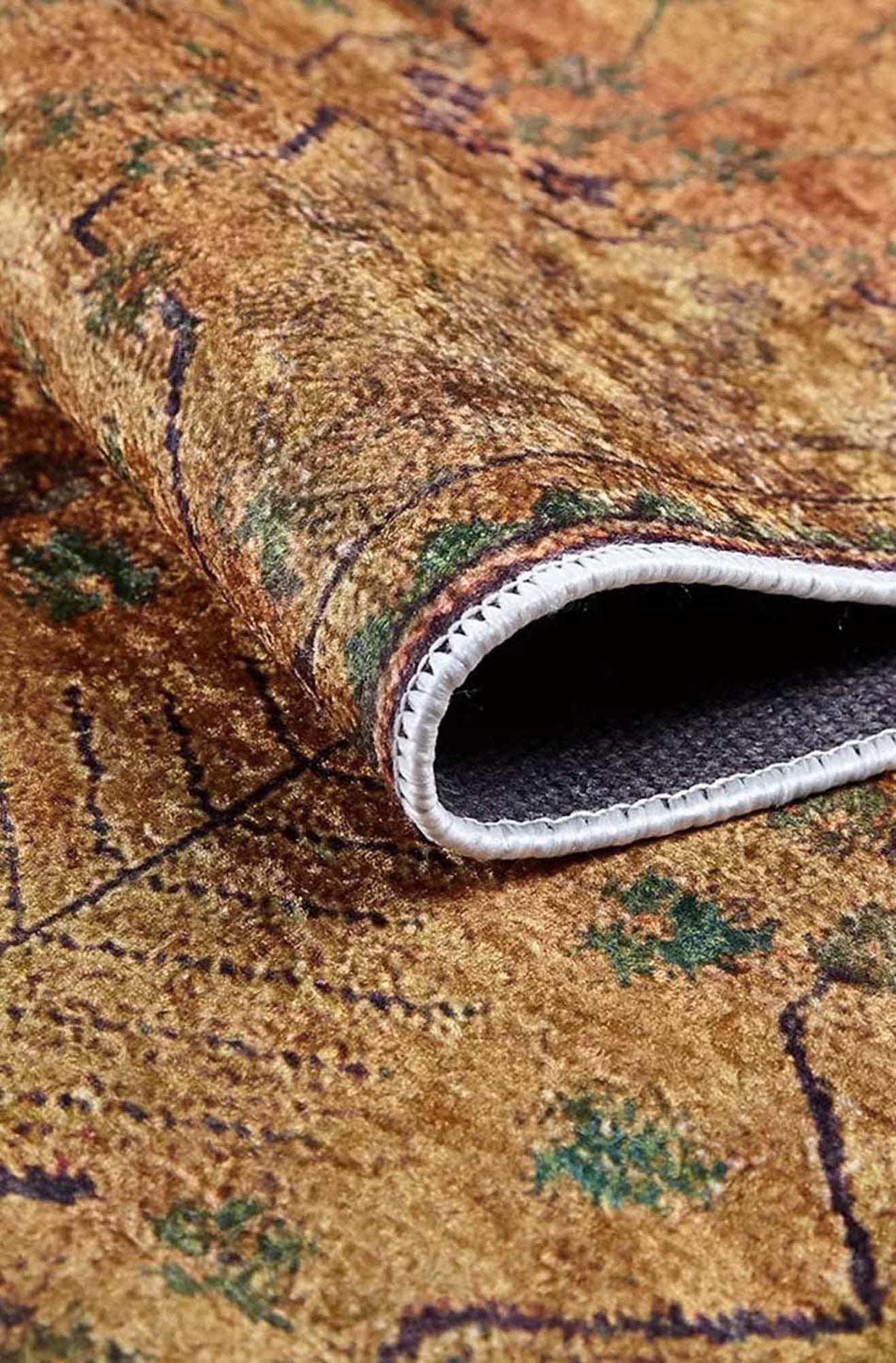 Tuni Traditional Oushak brownish yellow Turkish Rug