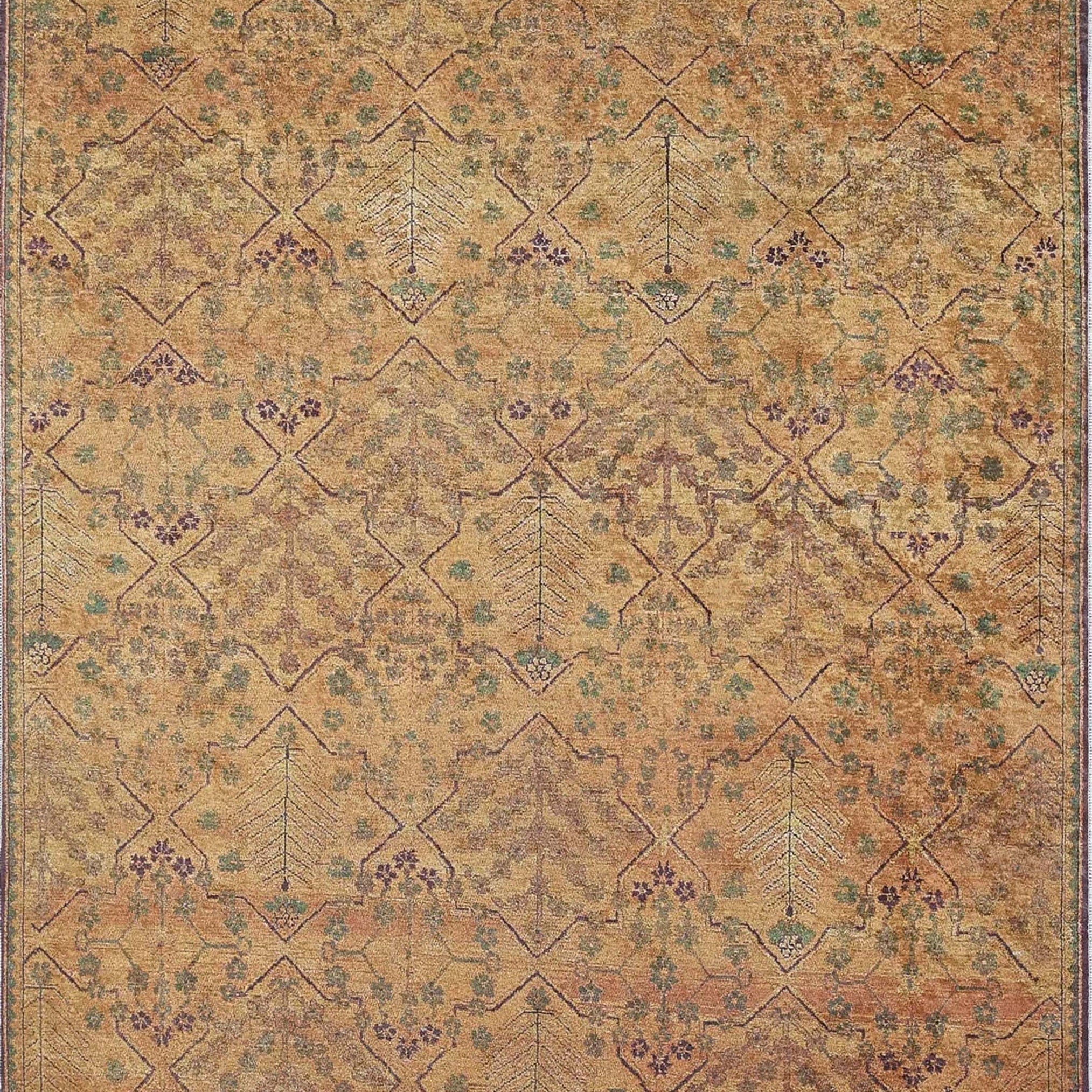Tuni Traditional Oushak brownish yellow Turkish Rug