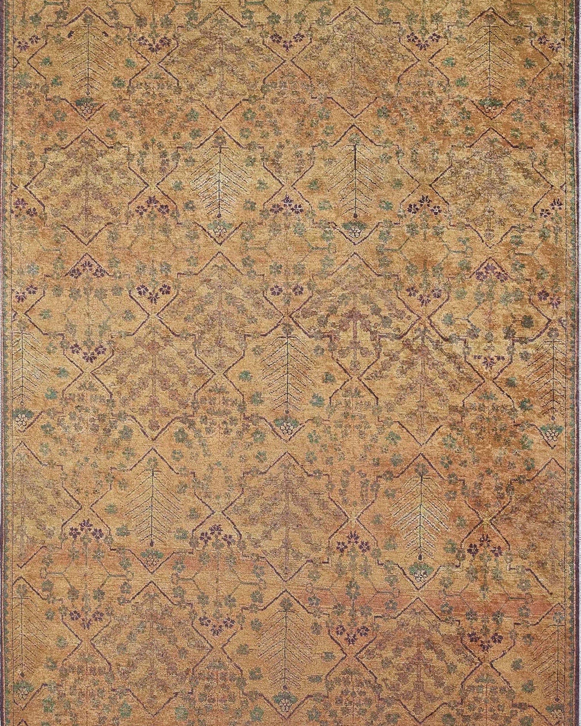 Tuni Traditional Oushak brownish yellow Turkish Rug
