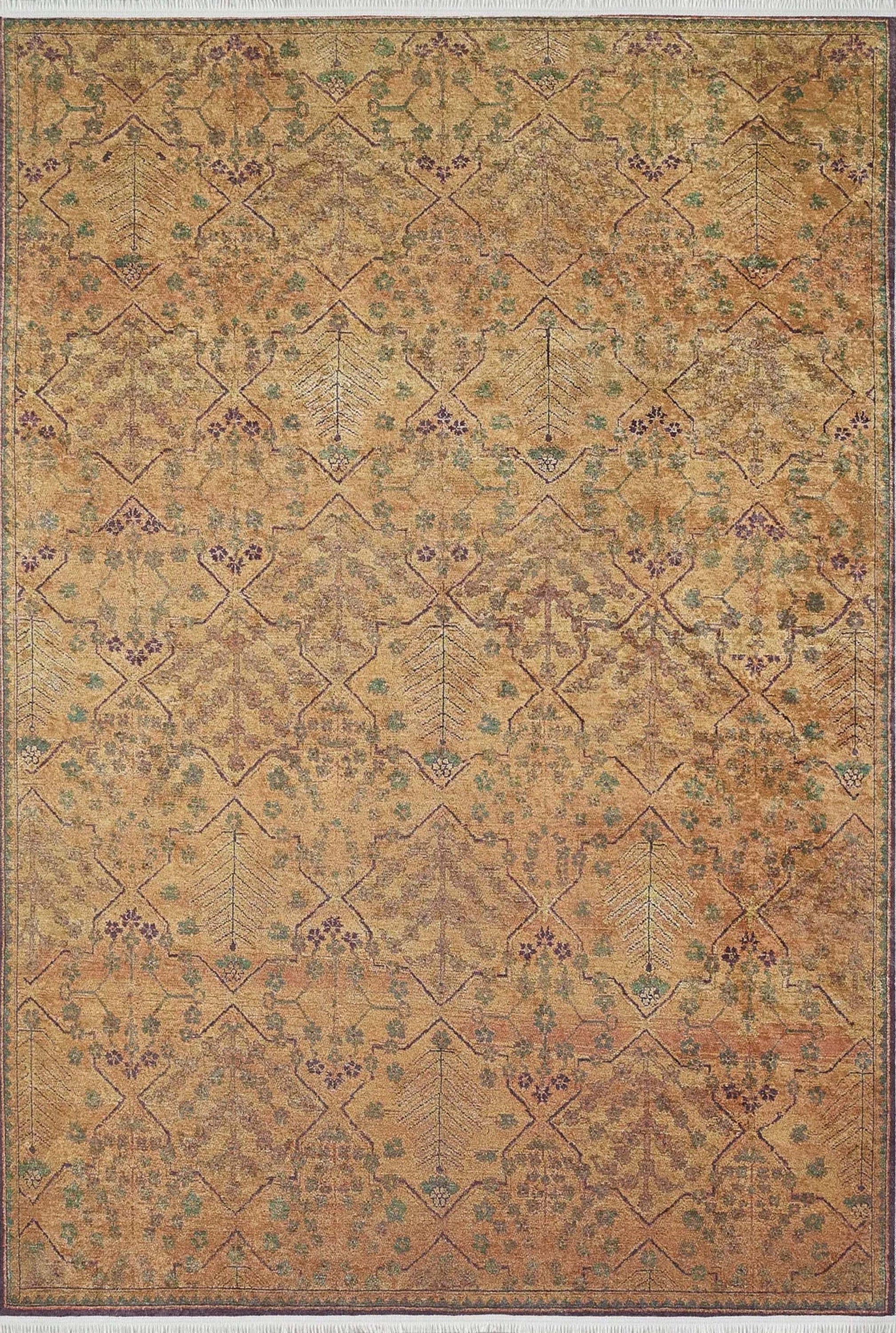 Tuni Traditional Oushak brownish yellow Turkish Rug