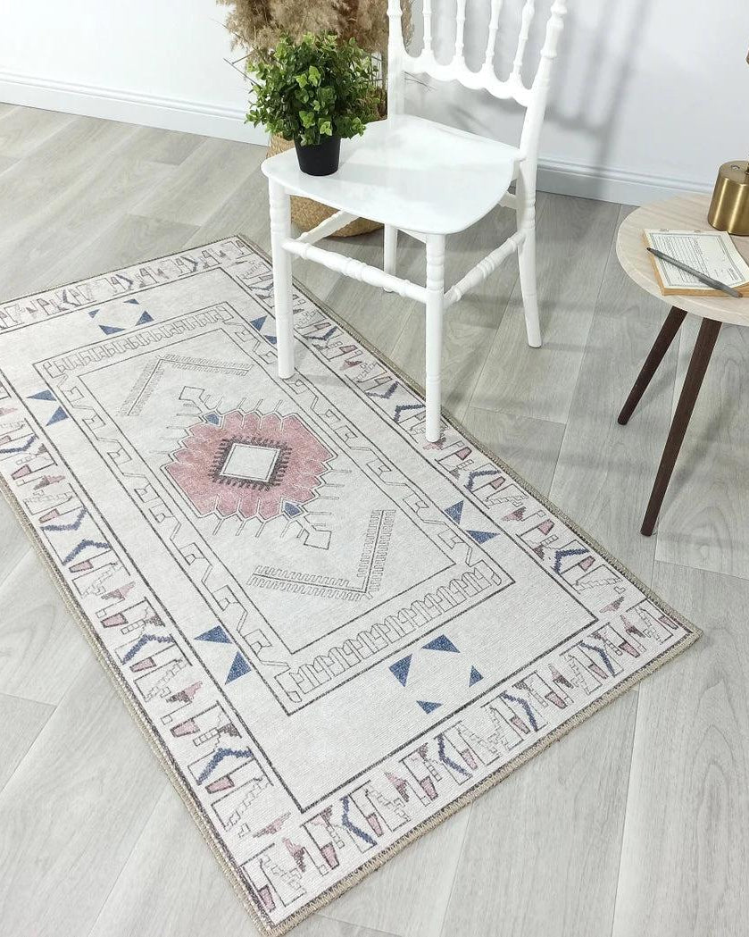 Tuta Rug Turkish Neutral Medallion white Beige Rug