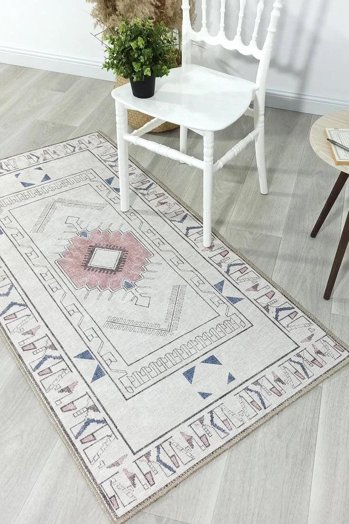 Tuta Rug Turkish Neutral Medallion white Beige Rug