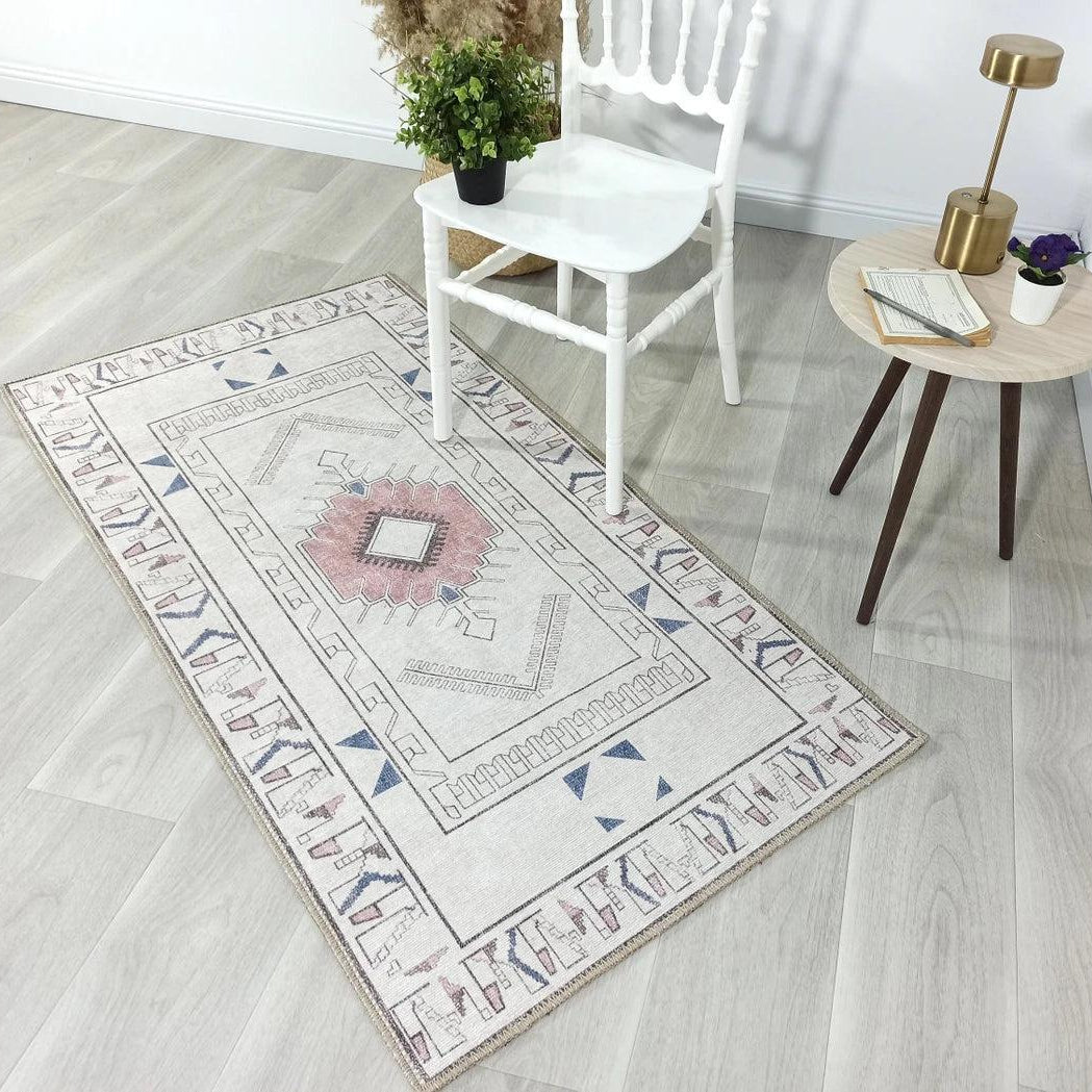 Tuta Rug Turkish Neutral Medallion white Beige Rug