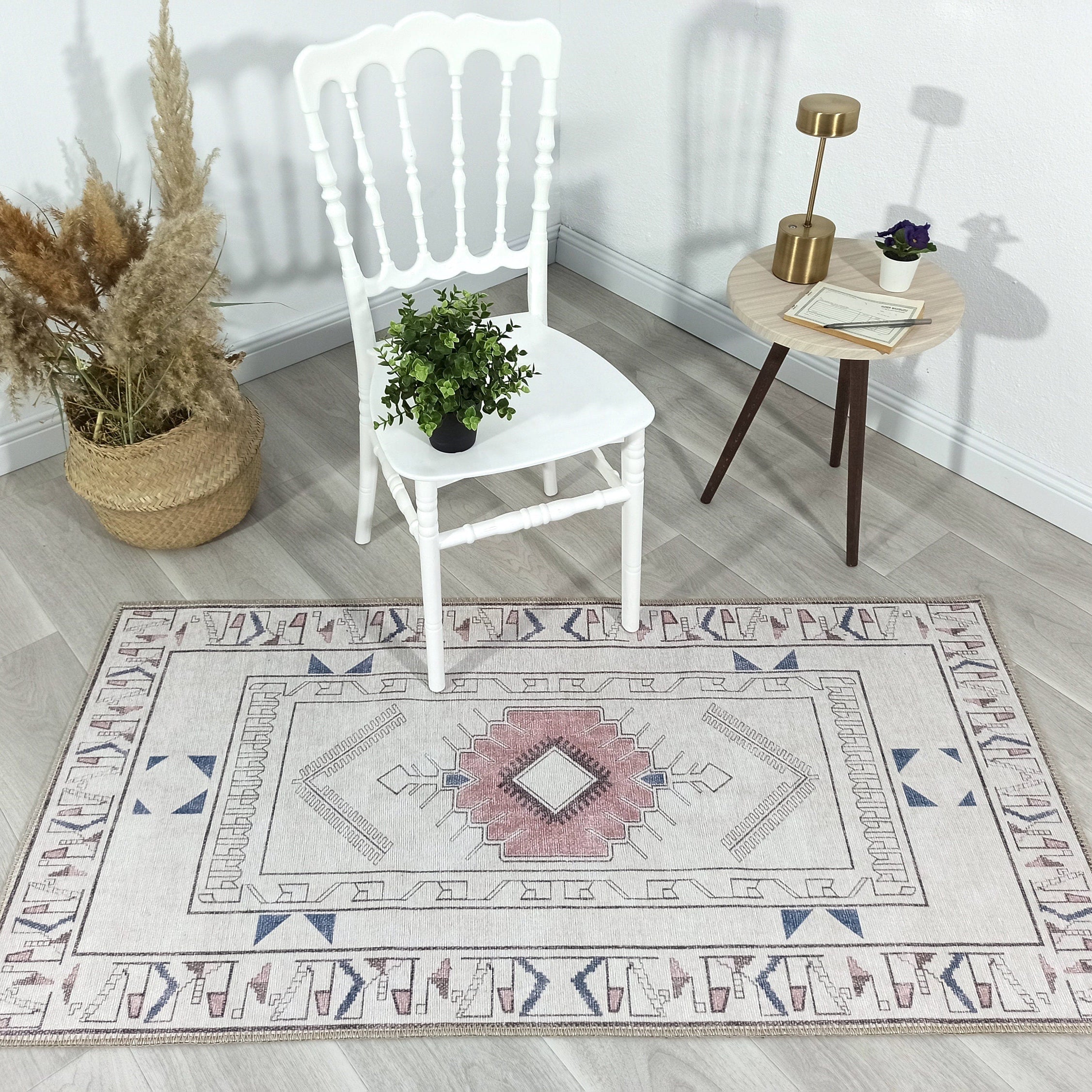 Tuta Rug Turkish Neutral Medallion white Beige Rug