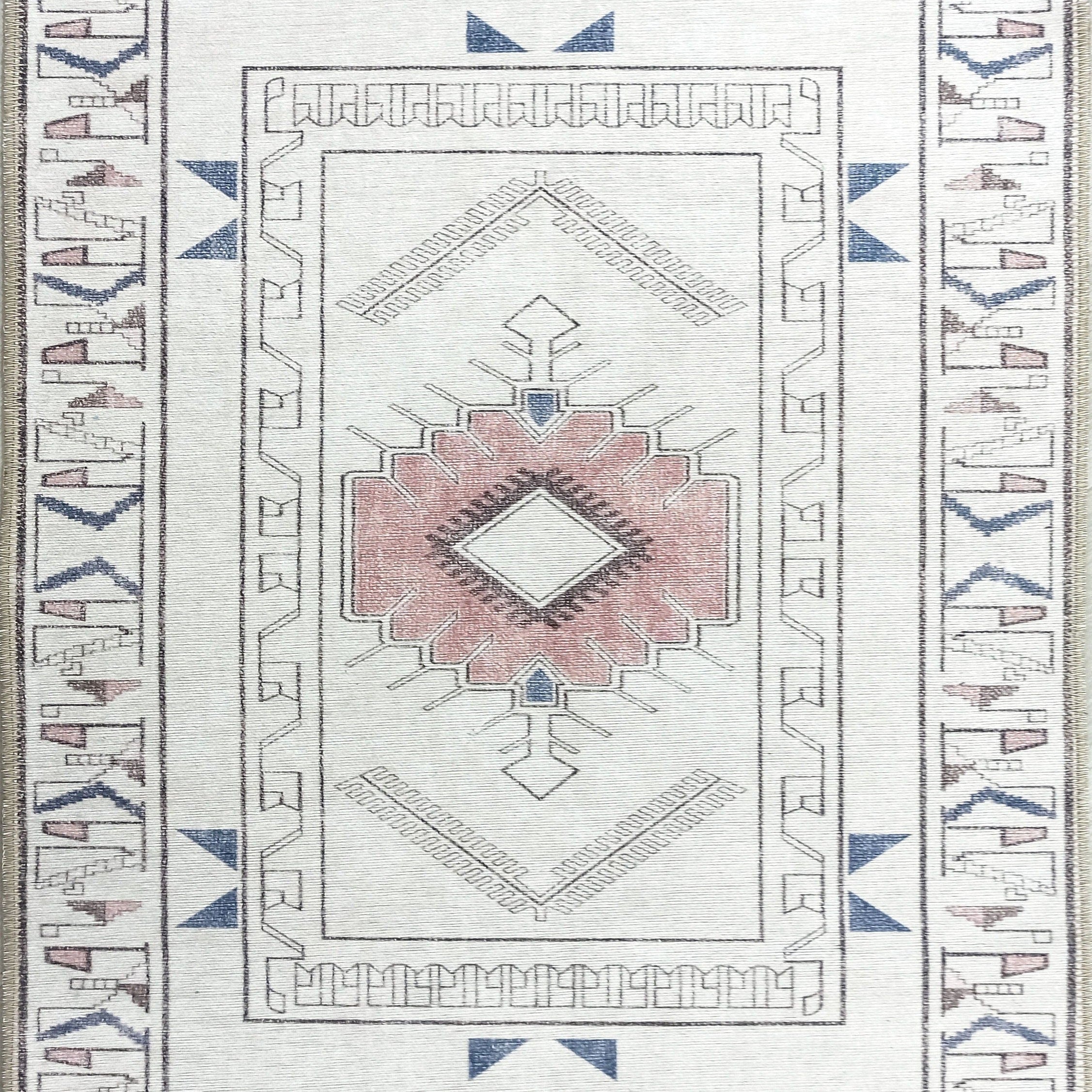 Tuta Rug Turkish Neutral Medallion white Beige Rug
