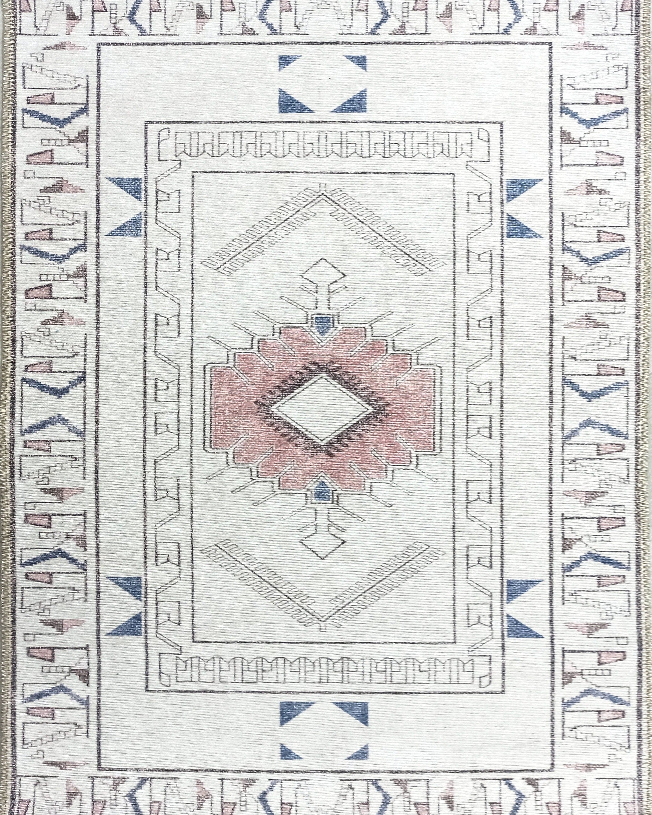 Tuta Rug Turkish Neutral Medallion white Beige Rug