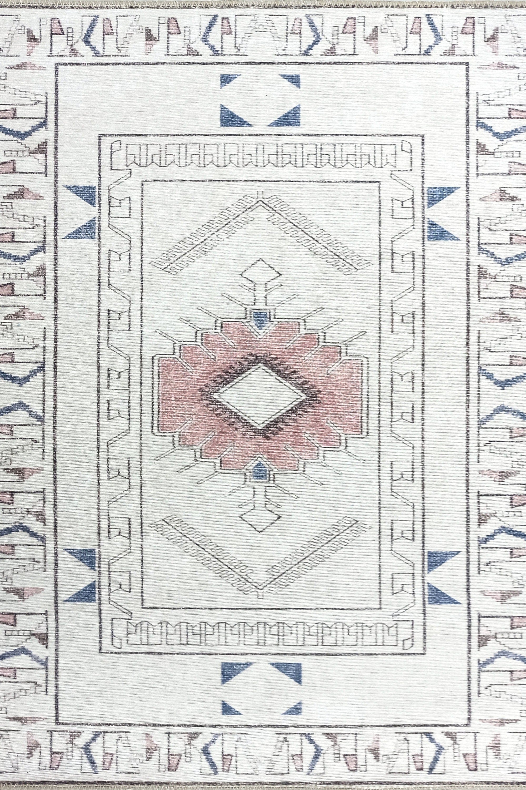 Tuta Rug Turkish Neutral Medallion white Beige Rug