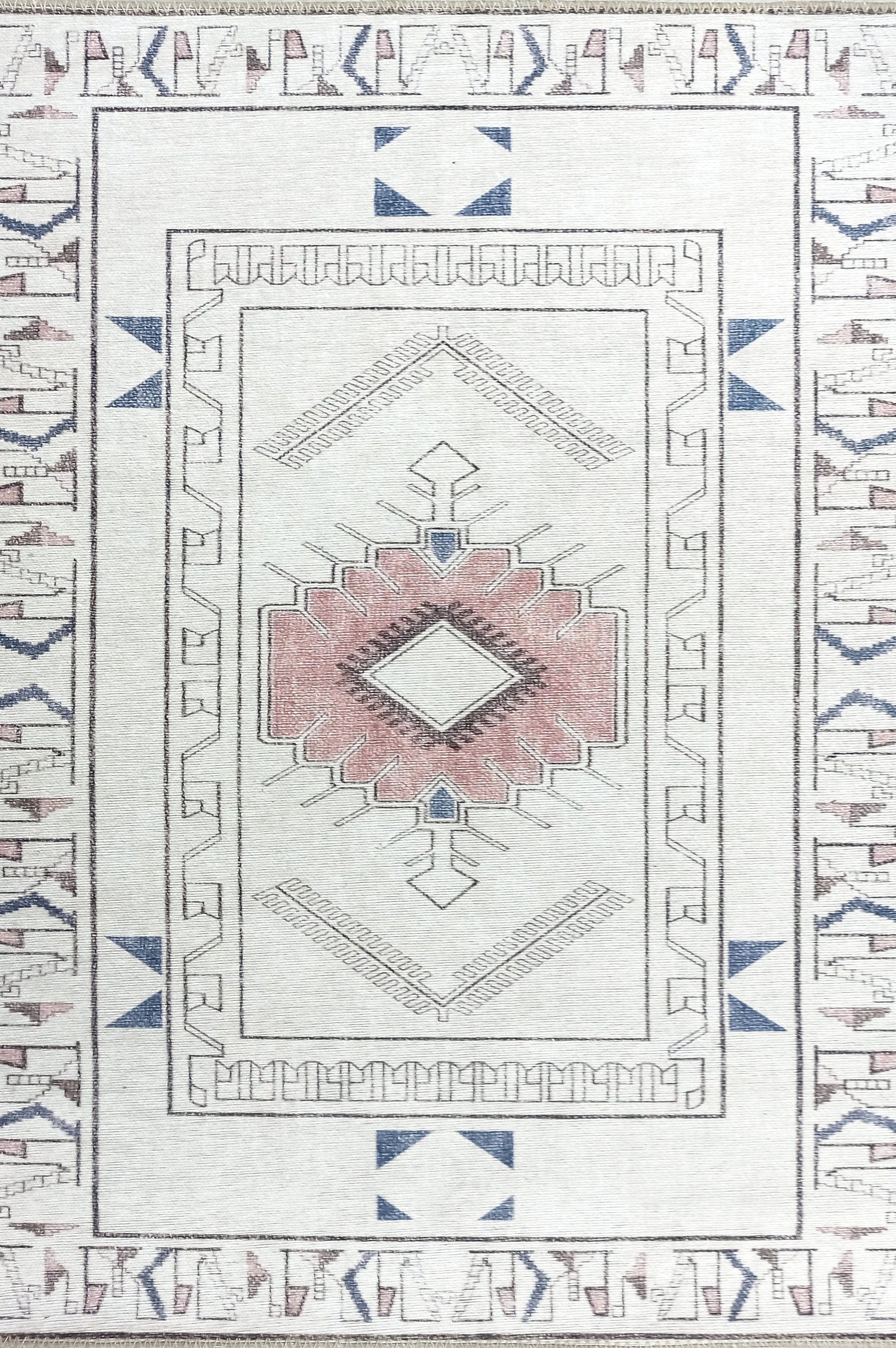 Tuta Rug Turkish Neutral Medallion white Beige Rug