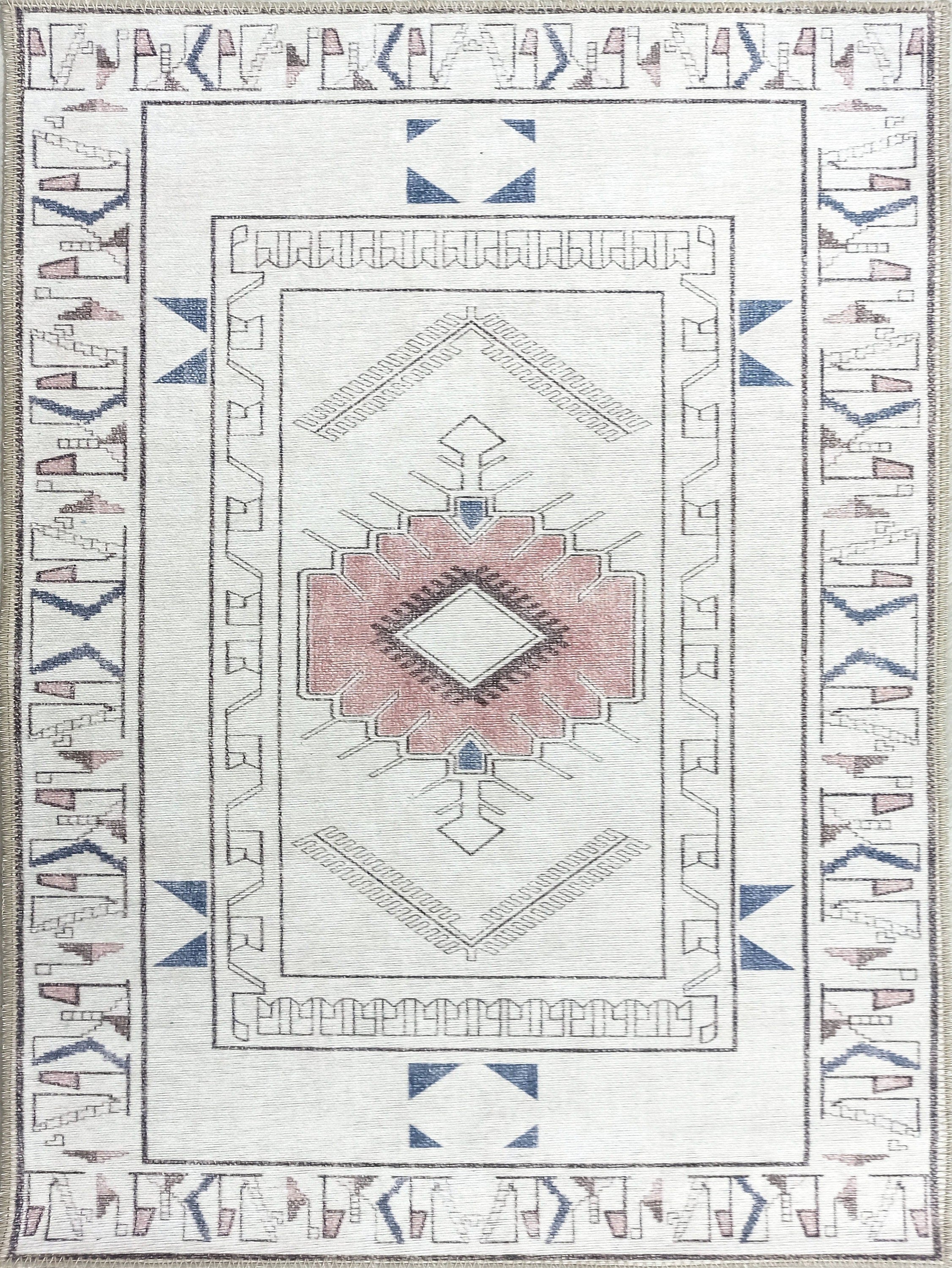 Tuta Rug Turkish Neutral Medallion white Beige Rug