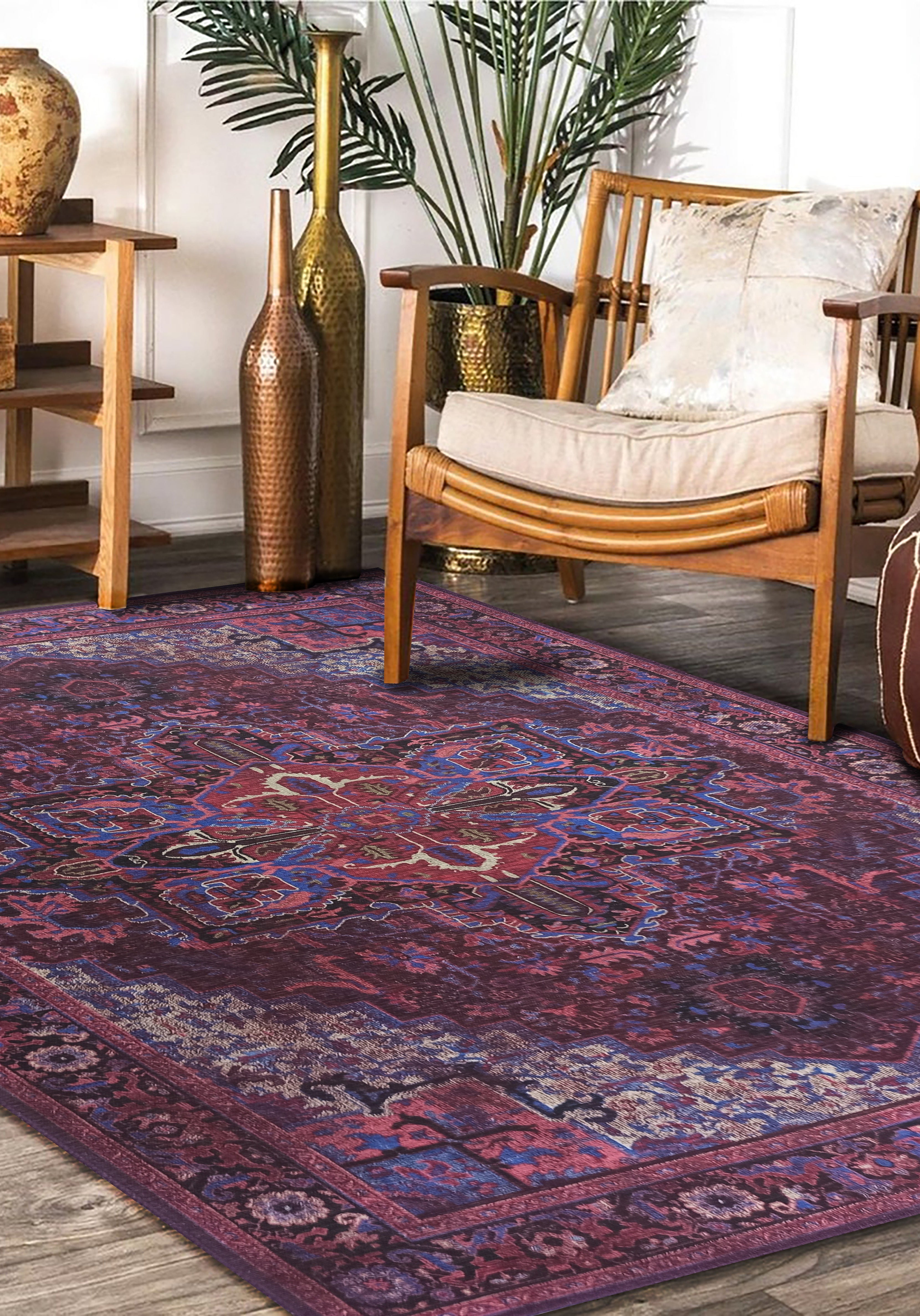 Vivianne Burgundy Maroon Red Modern Persian Rug