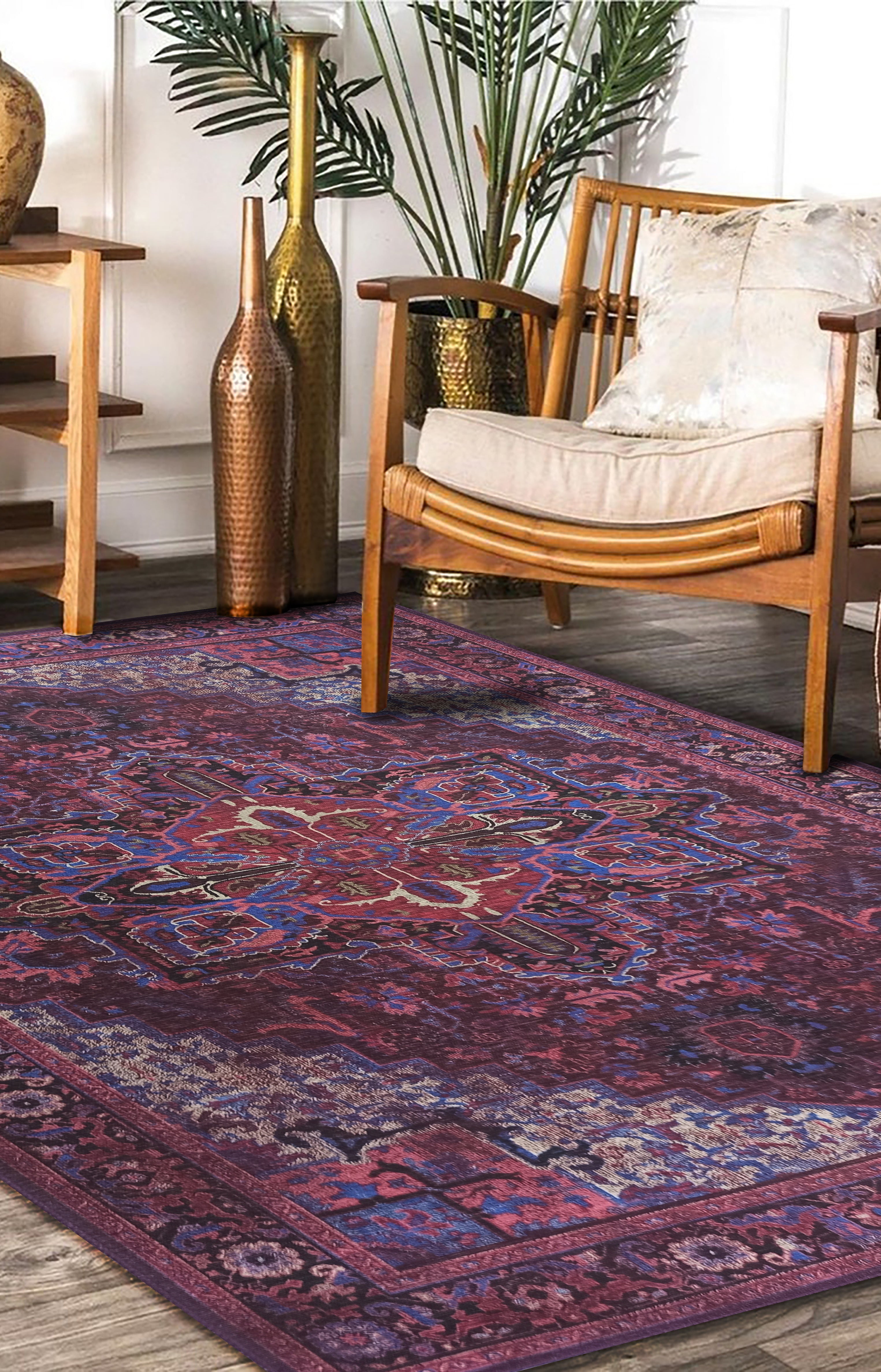 Vivianne Burgundy Maroon Red Modern Persian Rug