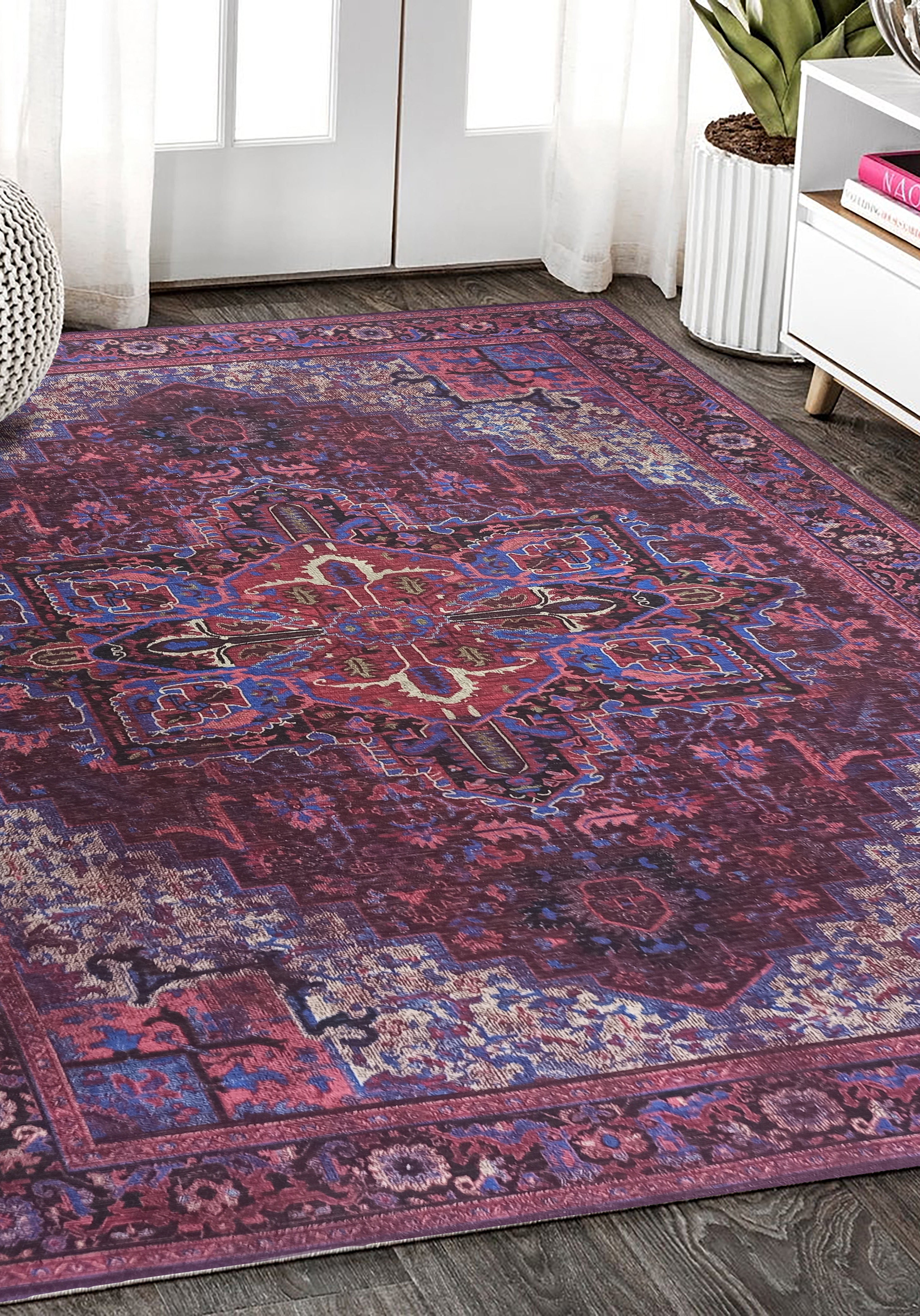 Vivianne Burgundy Maroon Red Modern Persian Rug