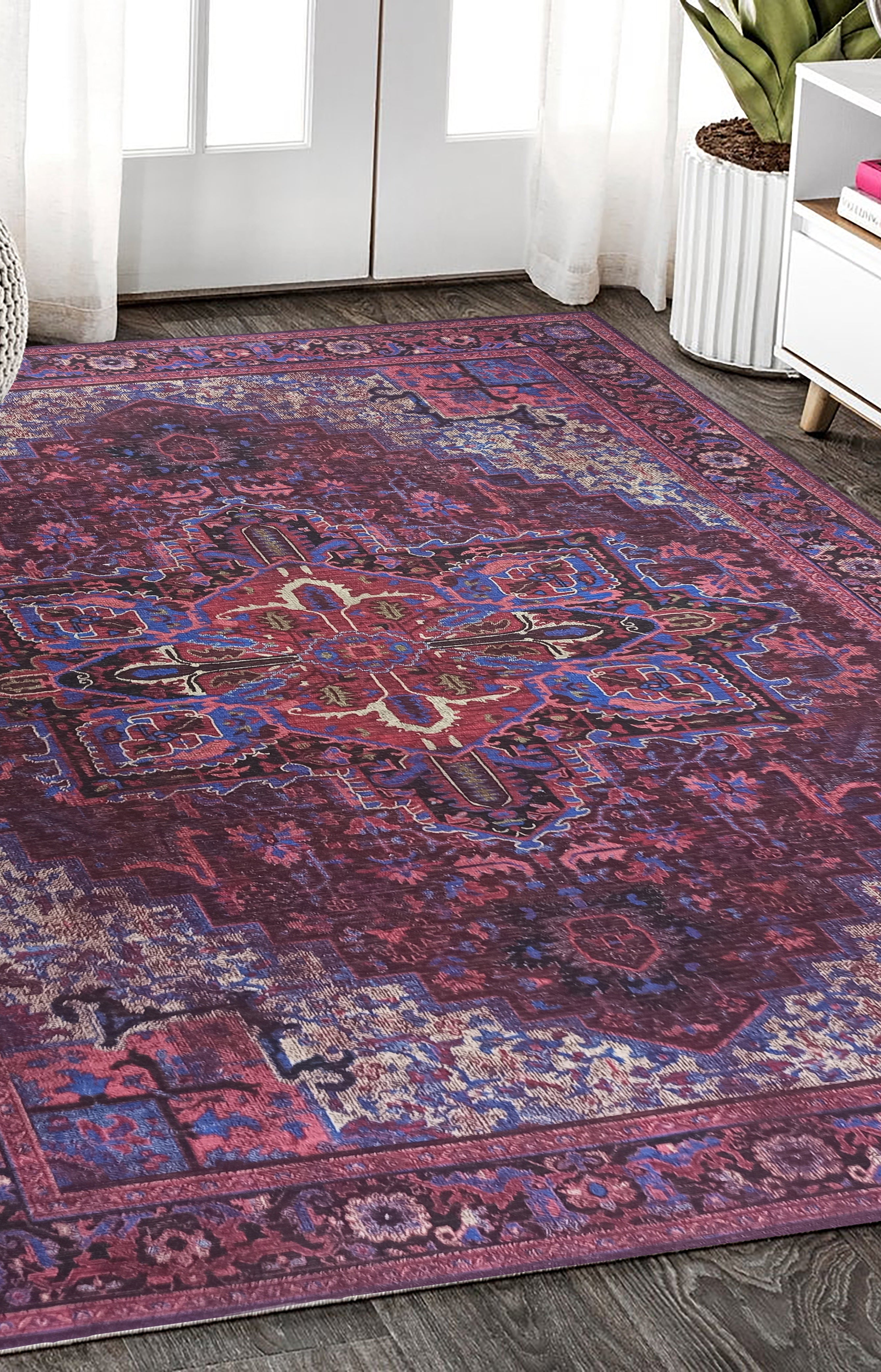 Vivianne Burgundy Maroon Red Modern Persian Rug