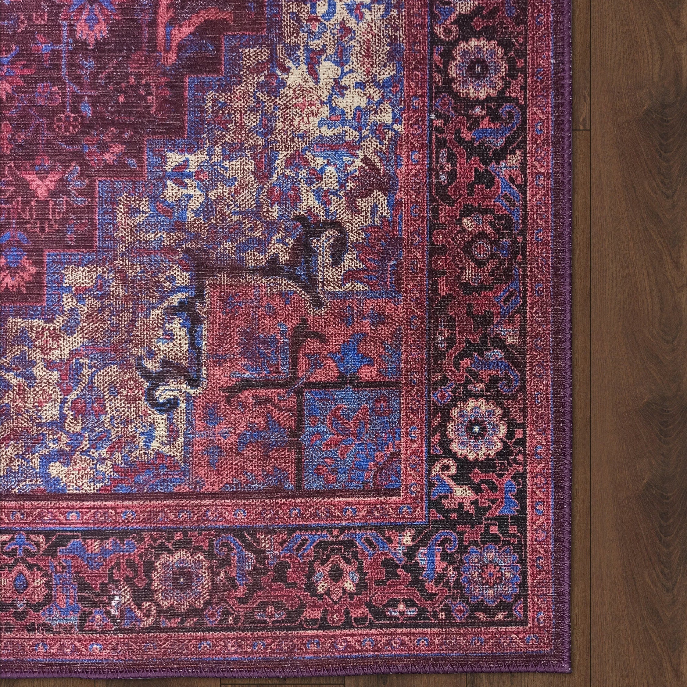 Vivianne Burgundy Maroon Red Modern Persian Rug