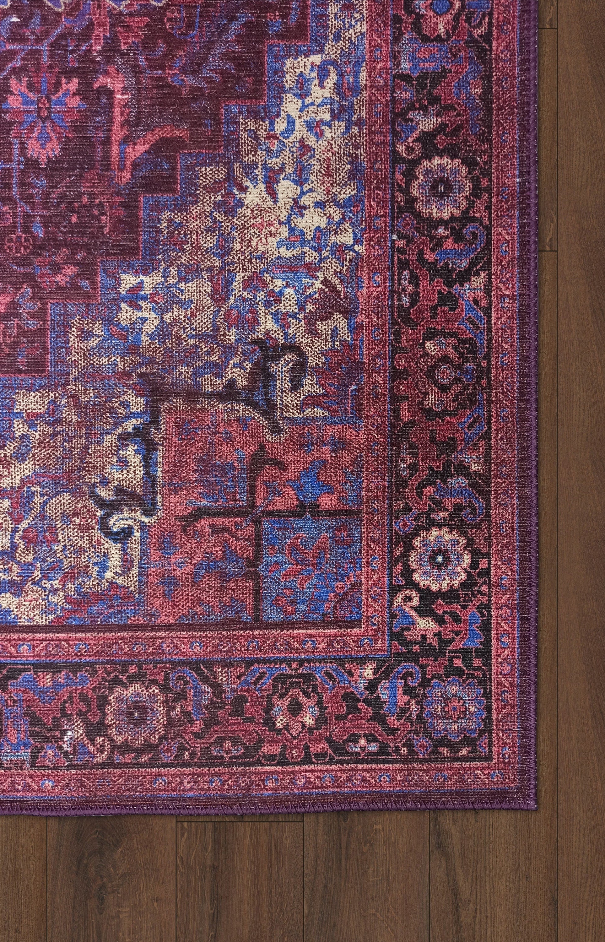 Vivianne Burgundy Maroon Red Modern Persian Rug