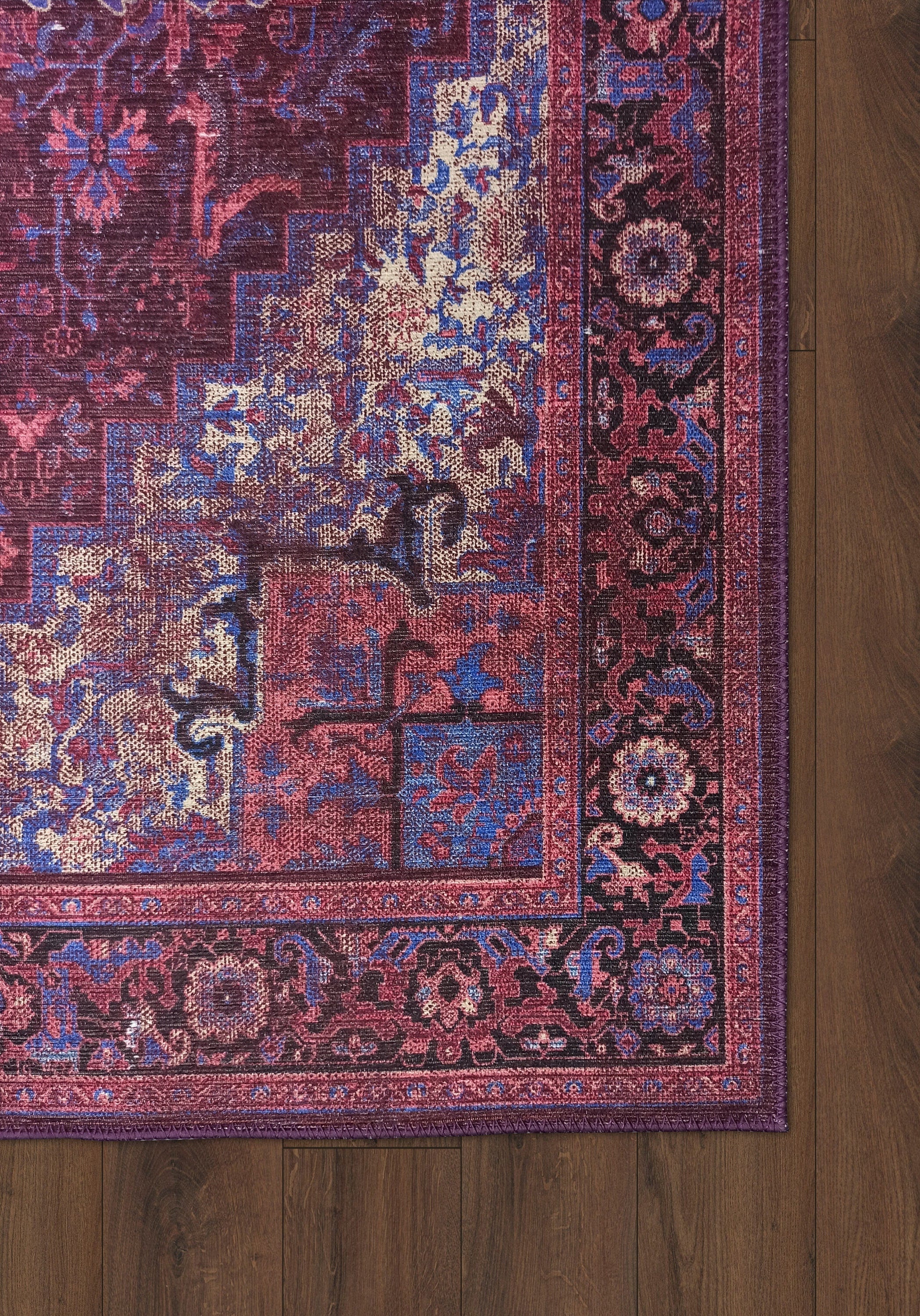 Vivianne Burgundy Maroon Red Modern Persian Rug